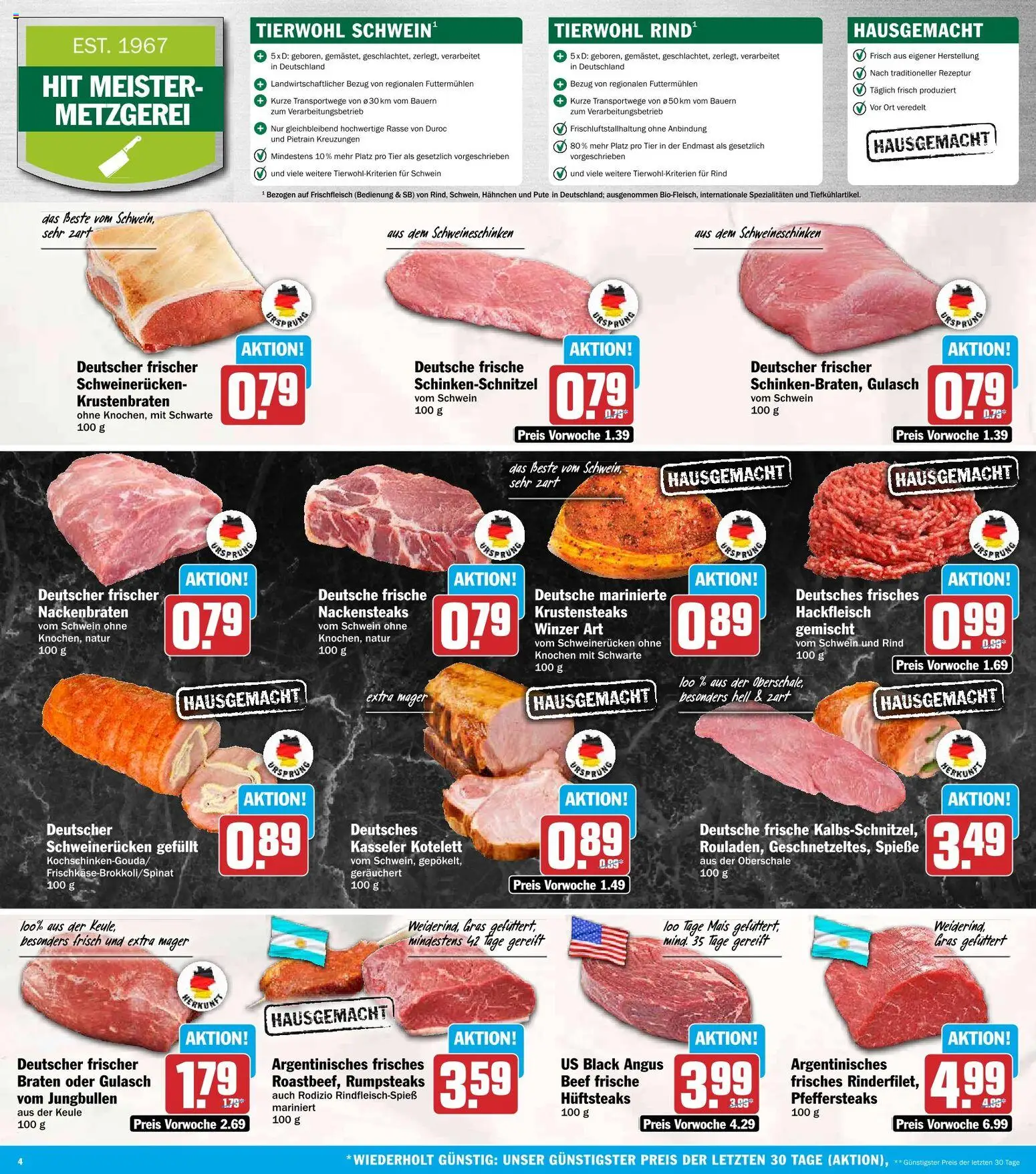 Vorschau von dem Prospekt des Geschäftes HIT, gültig ab dem 26.10.2026 - Gulasch, Hackfleisch, Spieße, Spezialitäten, Schweinerucken, Hahnchen, Nackensteaks, Pute