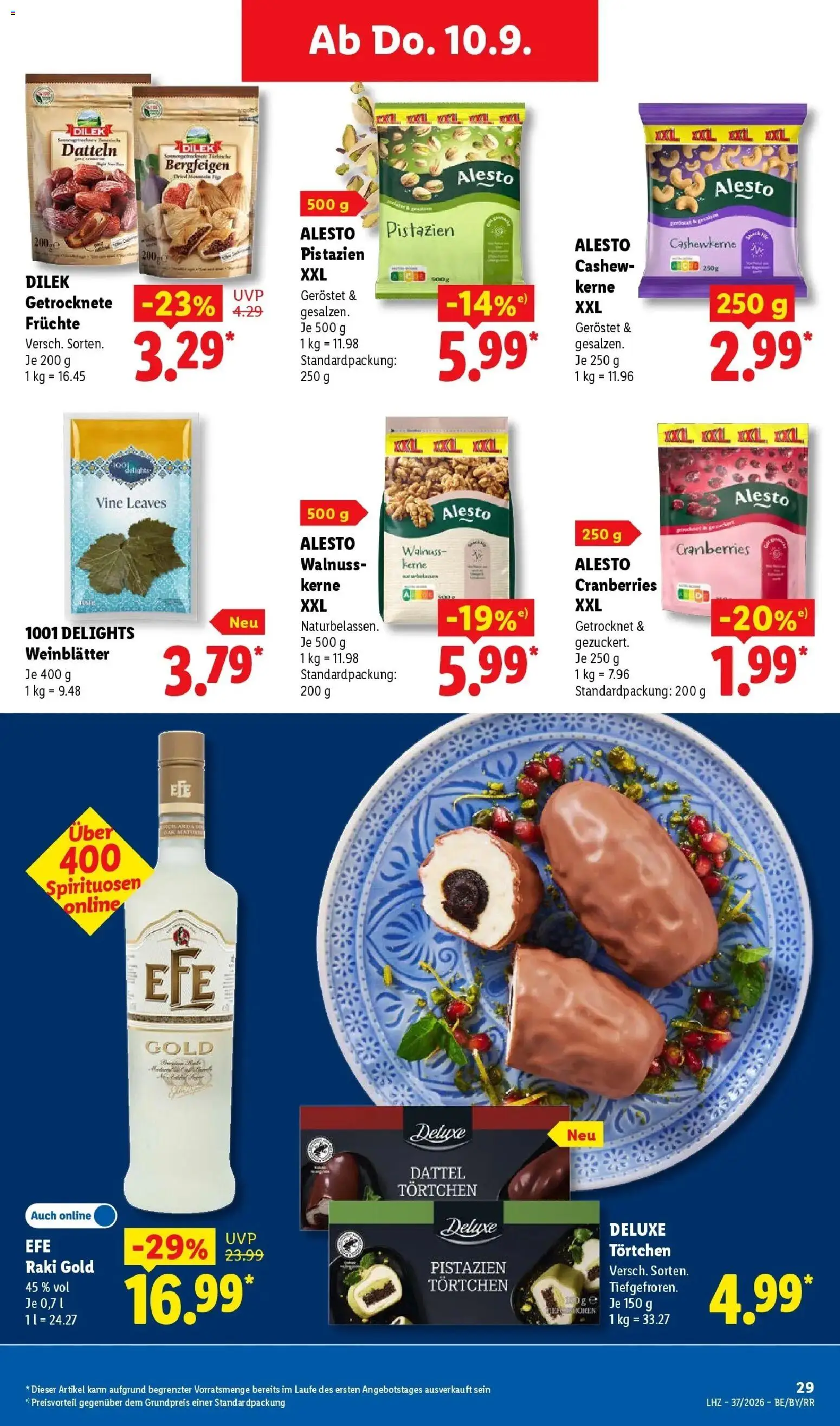 Vorschau von dem Prospekt des Geschäftes Lidl, gültig ab dem 07.09.2026 - Pistazien, Cashew, Dattel