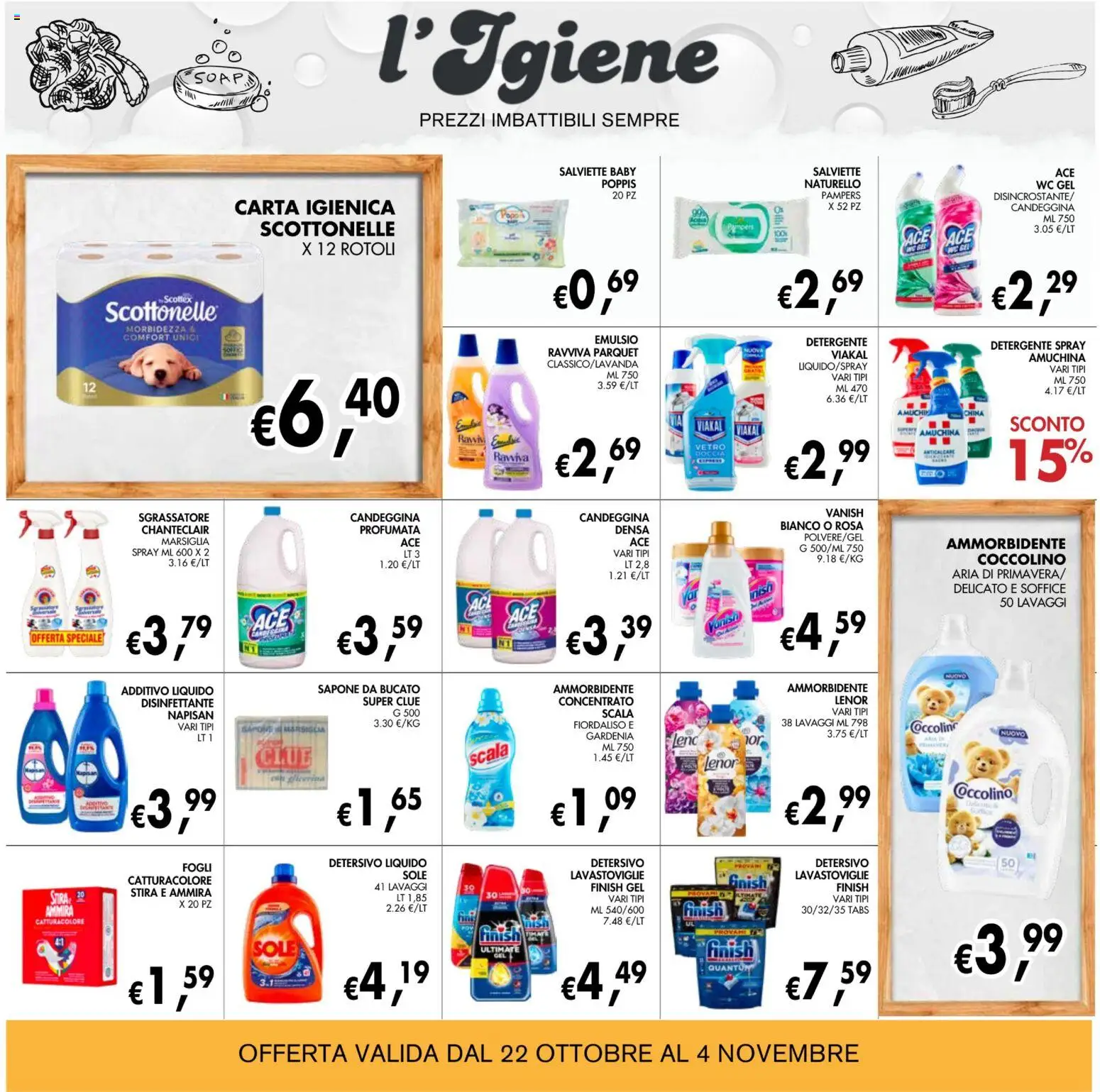 Anteprima dell'opuscolo Coal volantino èccoMi Teramo dal negozio Coal valido da 22/10/2026 - Lavastoviglie, WC, Carta igienica, Pampers, Ammorbidente, Sgrassatore, Detergente, Anticalcare