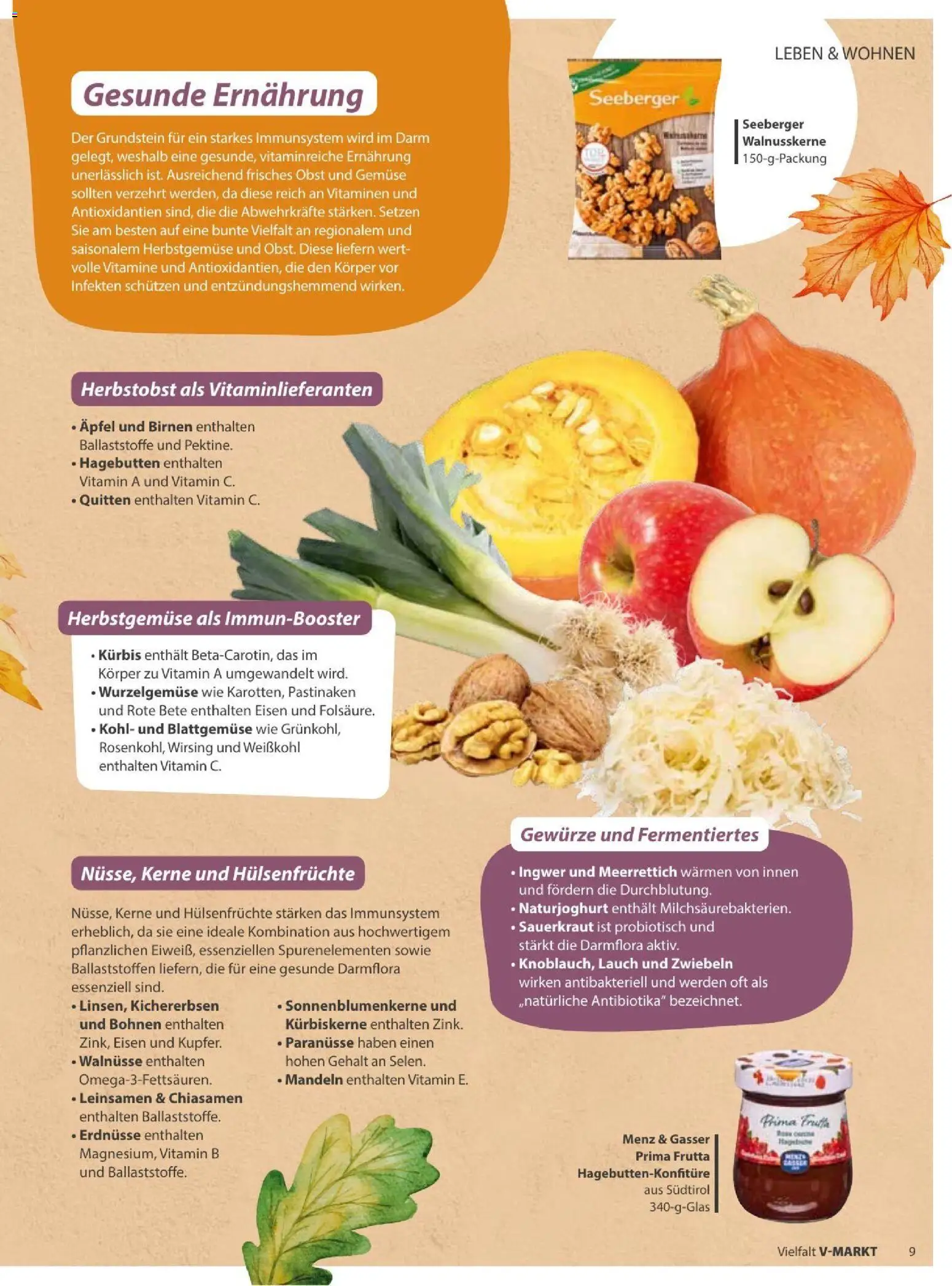 Vorschau von dem Prospekt des Geschäftes V-Markt, gültig ab dem 01.09.2026 - Äpfel, Gemüse, Kürbis, Obst, Lauch, Walnüsse, Mandeln, Erdnüsse