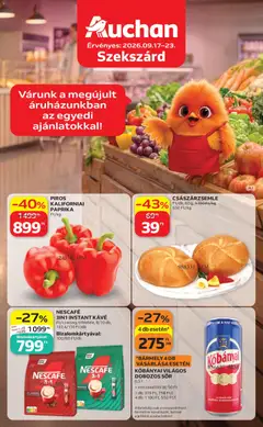 Auchan - Auchan Szupermarket akciós újság Szekszárd megtekintése, amely érvényes 2026.09.17.-től