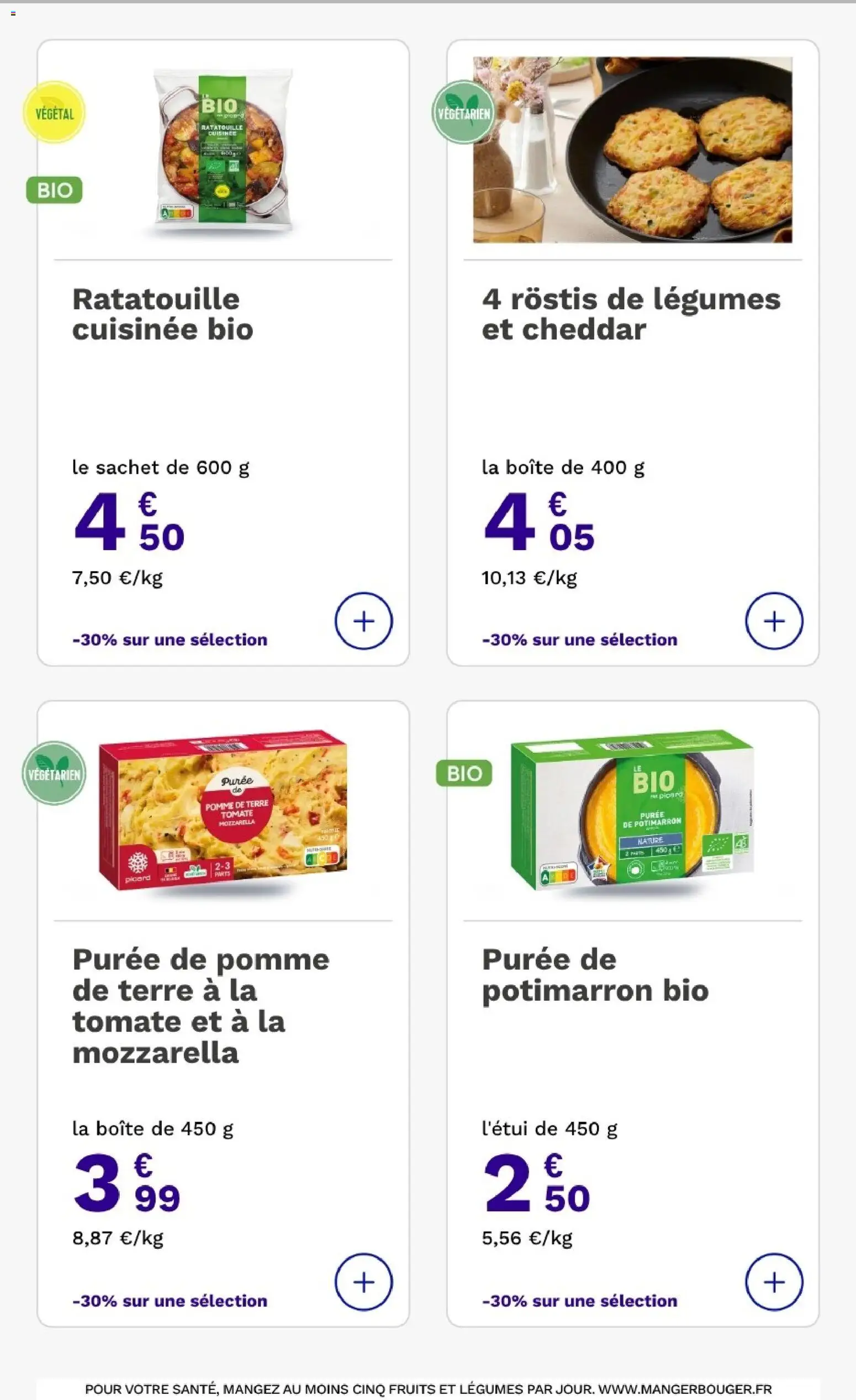 Prévisualisation de Picard catalogue du magasin Picard formulaire valide 31/08/2026 - Ratatouille, Fruits, Pomme, Potimarron, Pomme de terre, Mozzarella, Tomate, Cheddar