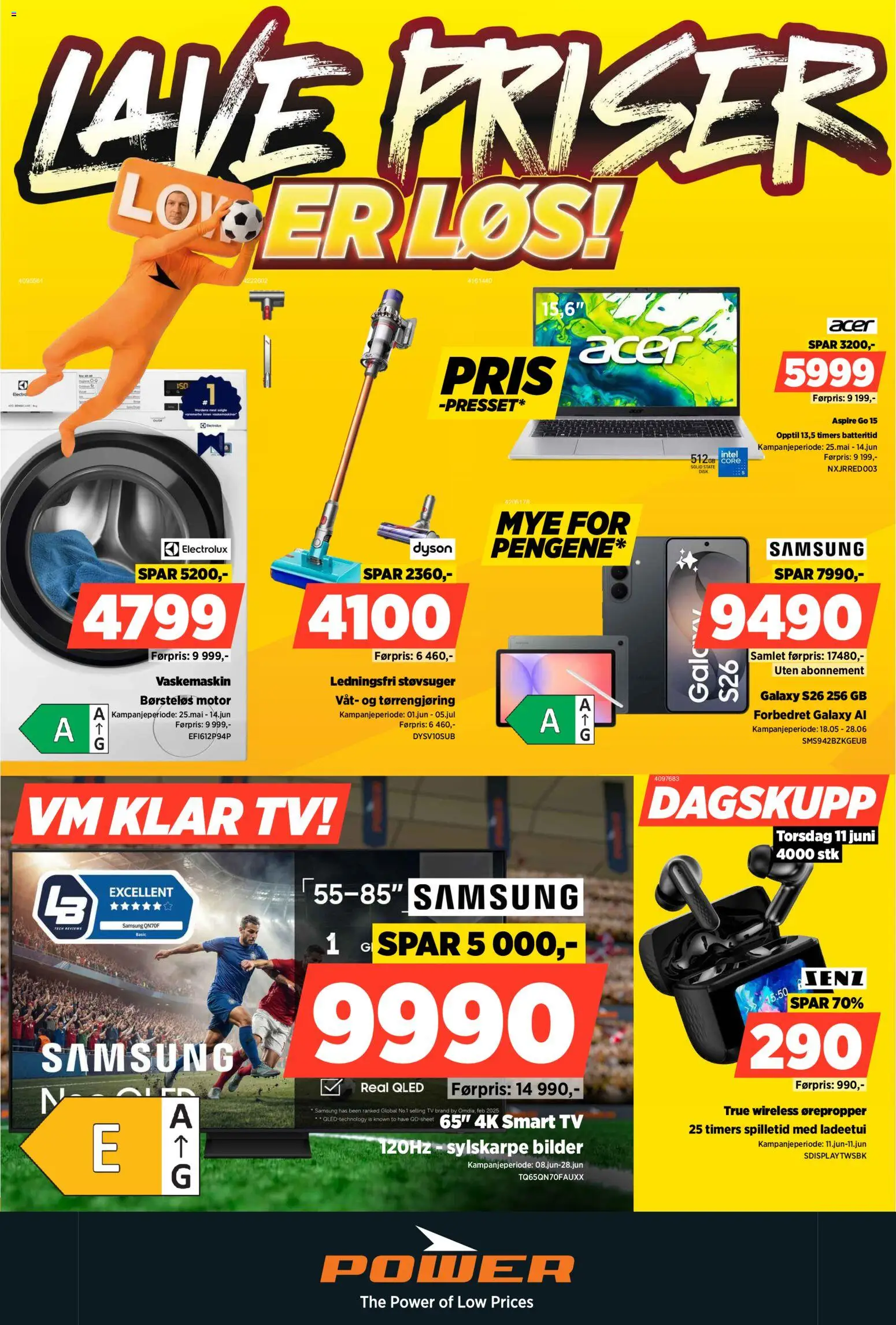 Forhåndsvis Power kundeavis fra butikk Power gyldig fra 08/06/2026 - Tv, Is, Vaskemaskin, Støvsuger, 1, Ørepropper