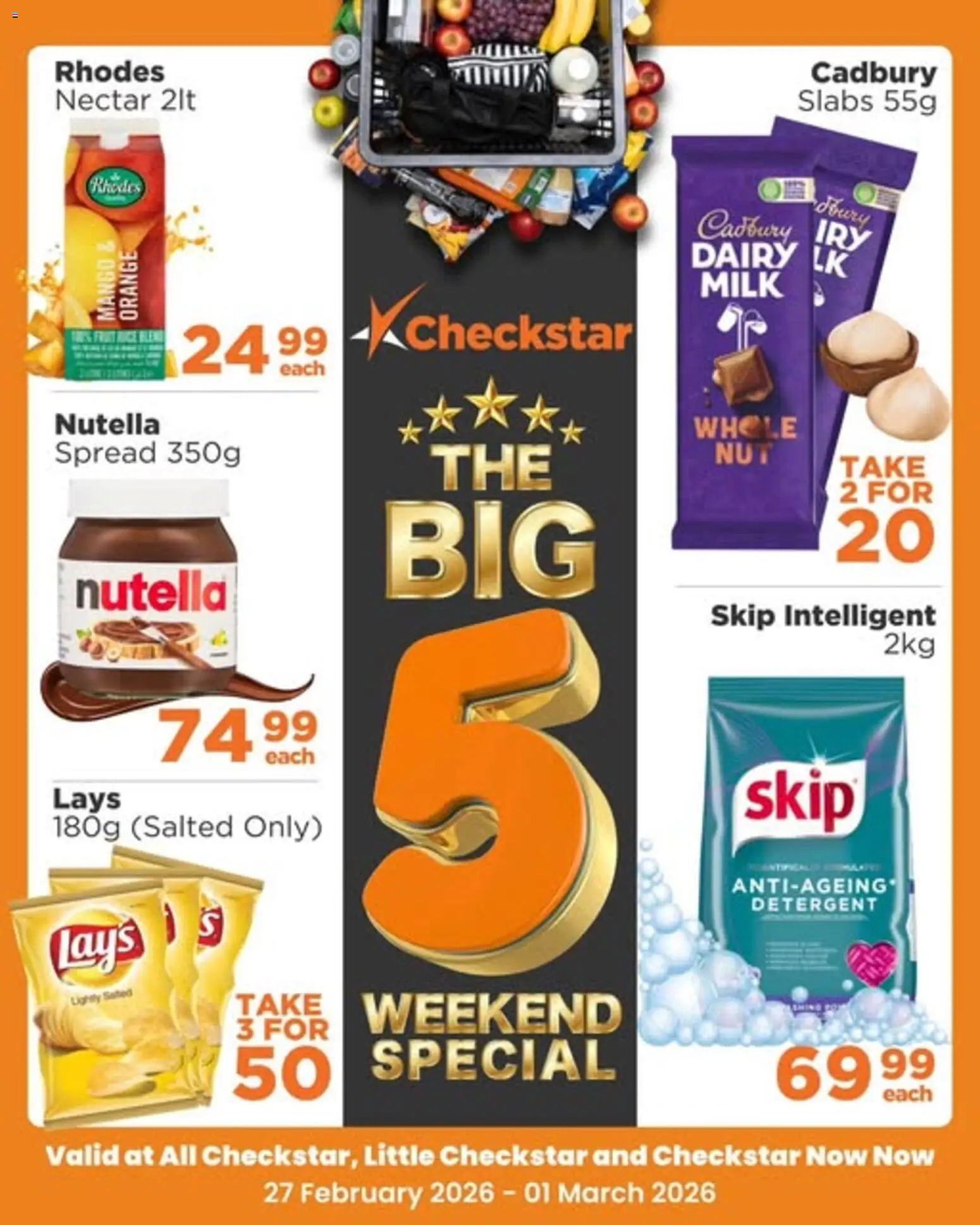 Preview of Check Star flyer valid from 27/02/2026 - Mango, Milk, Detergent, Spread