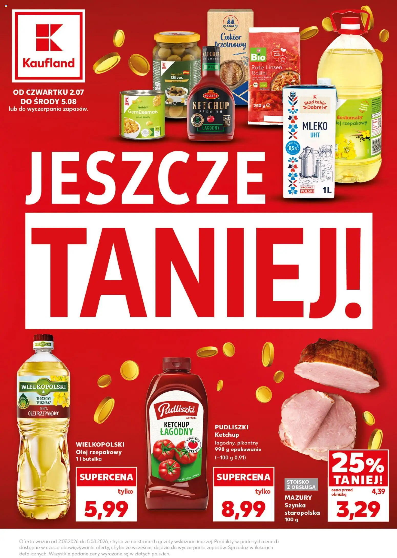 Náhled nabídky: Kaufland Polsko Kaufland Polsko leták - Jeszcze taniej platný od 02.07.2026 - Mléko, Olej