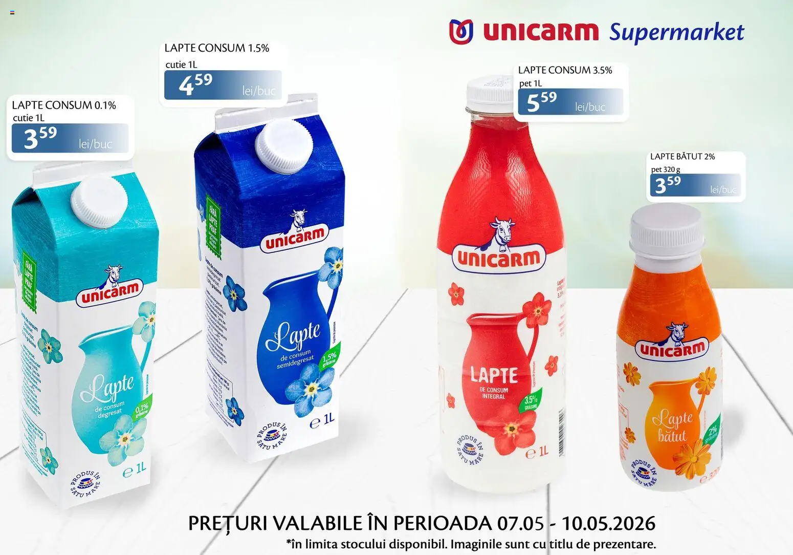 Previzualizarea de cataloage: Unicarm Unicarm Catalog Produse lactate valabil de la 07.05.2026 - Lapte, Cutie