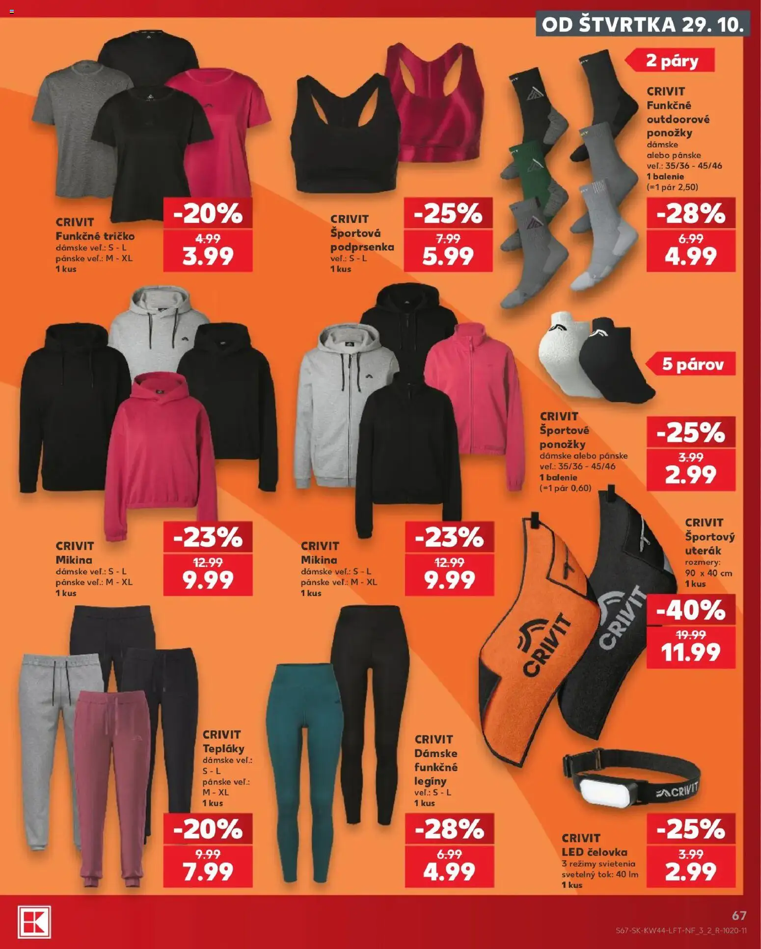 Náhľad Kaufland letáku platného od 29.10.2026 - Mikina, Tričko, Ponožky, Led, Podprsenka, Legíny, Uterák