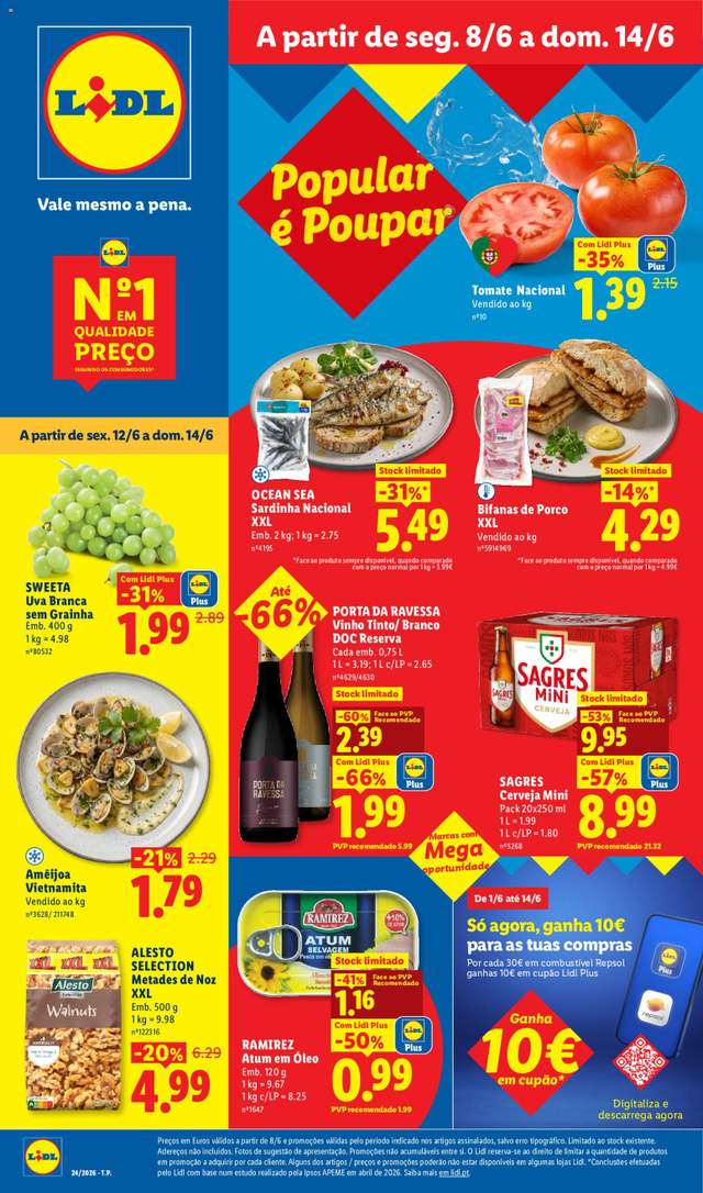 Novo folheto Lidl a partir de 08/06