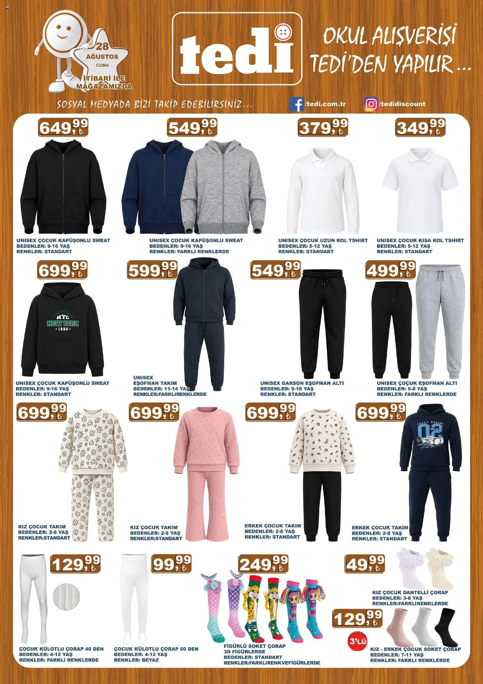 Tedi Tedi Katalog 28.08.2026 - Broşürünün önizlemesi - Çorap
