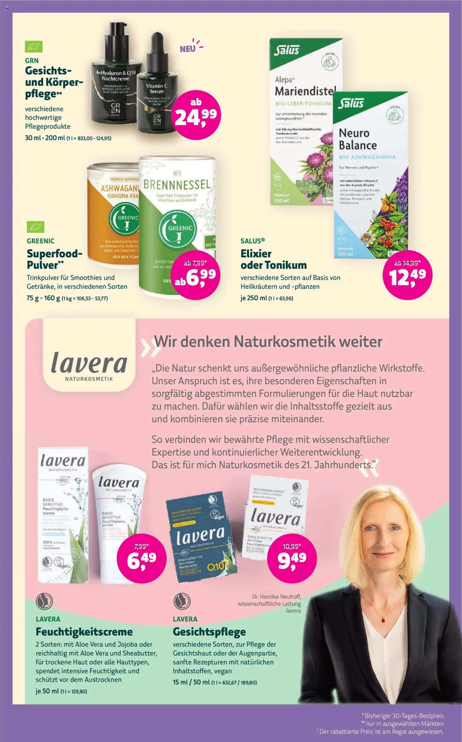Vorschau von dem Prospekt des Geschäftes Denns BioMarkt, gültig ab dem 09.09.2026 - Lavendel, Regal, Creme, Serum, Nachtcreme