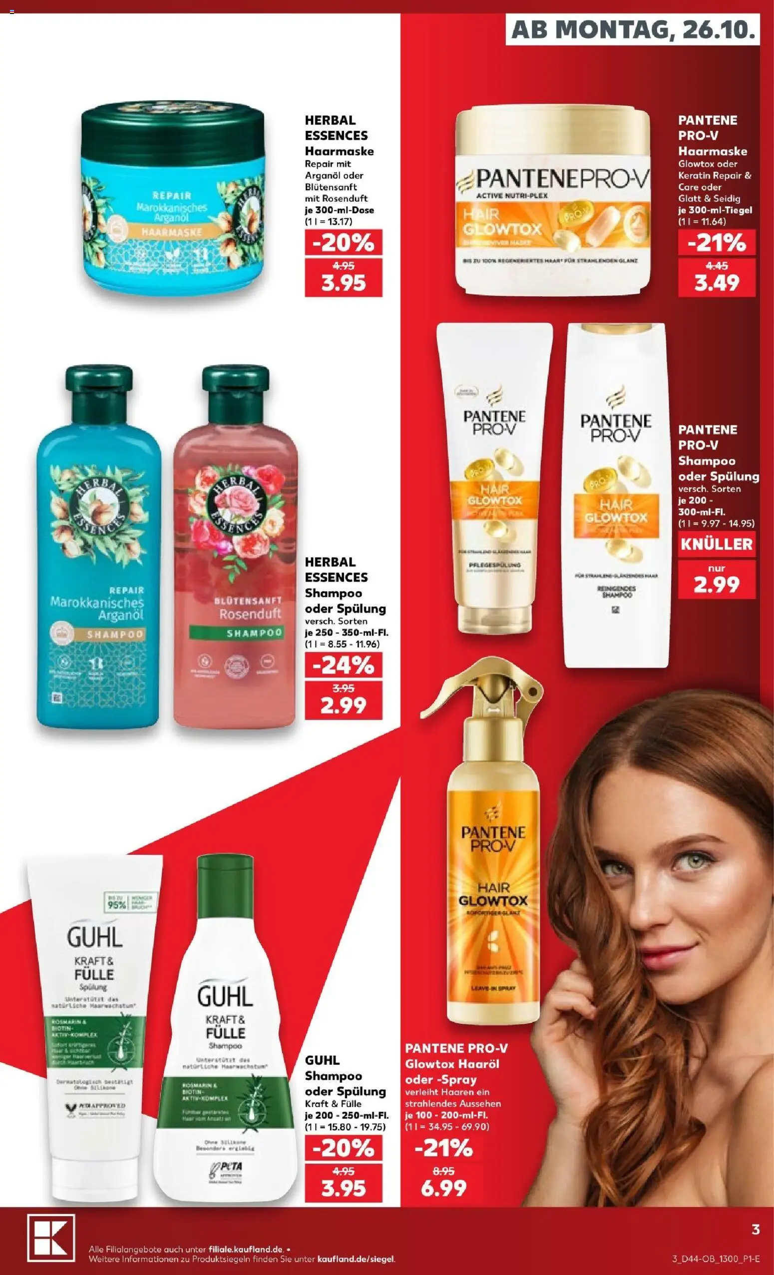 Vorschau von dem Prospekt des Geschäftes Kaufland, gültig ab dem 26.10.2026 - Shampoo, Haaröl, Haarmaske, Spülung
