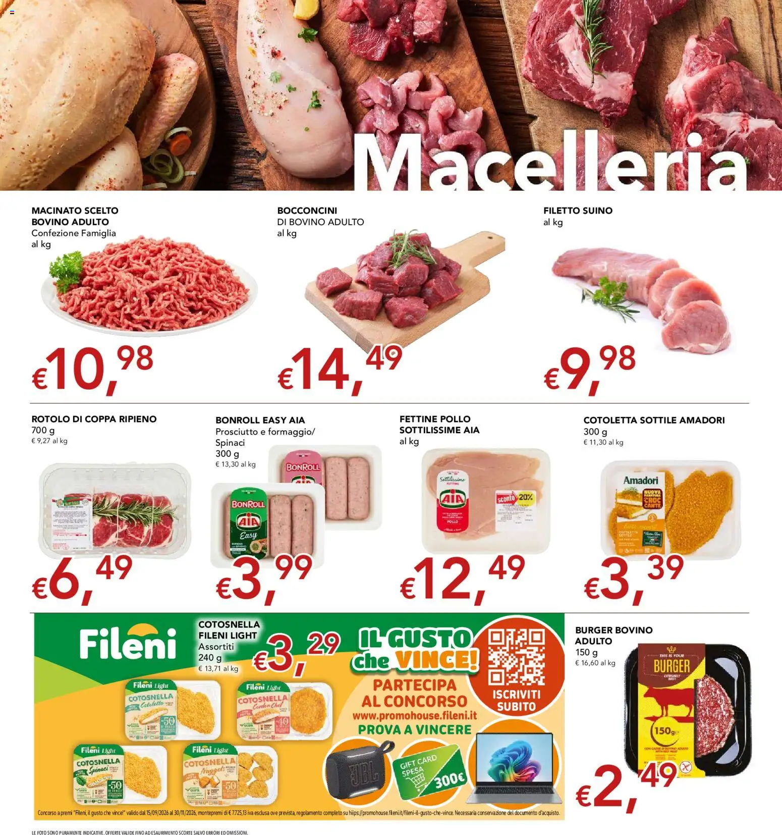 Anteprima dell'opuscolo Migross volantino dal negozio Migross valido da 22/10/2026 - Pollo, Prosciutto, Bovino, Spinaci, Filetto, Suino, Macinato