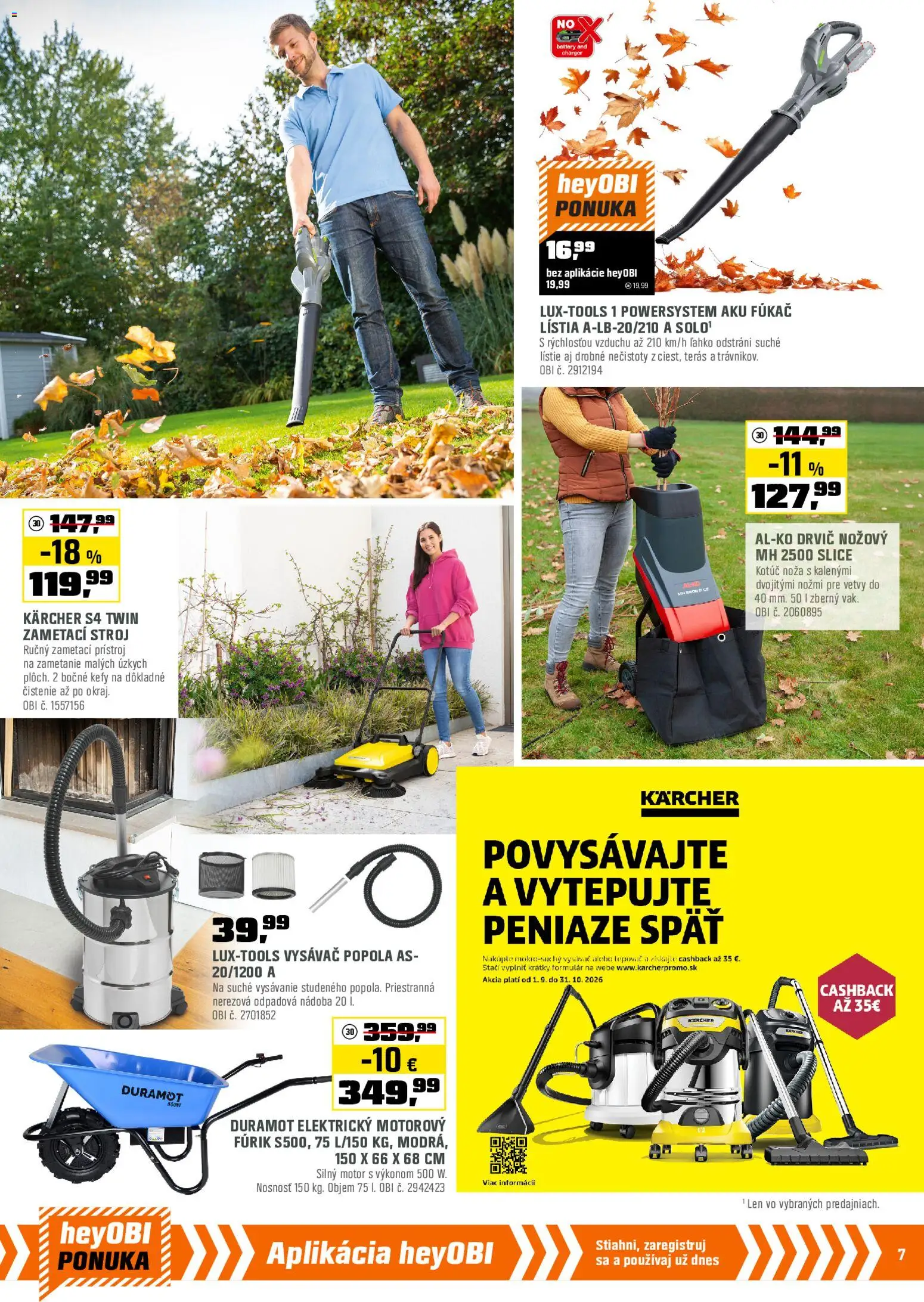 Náhľad OBI letáku platného od 01.10.2026 - Vysávač, Kärcher, Aku, Drvič