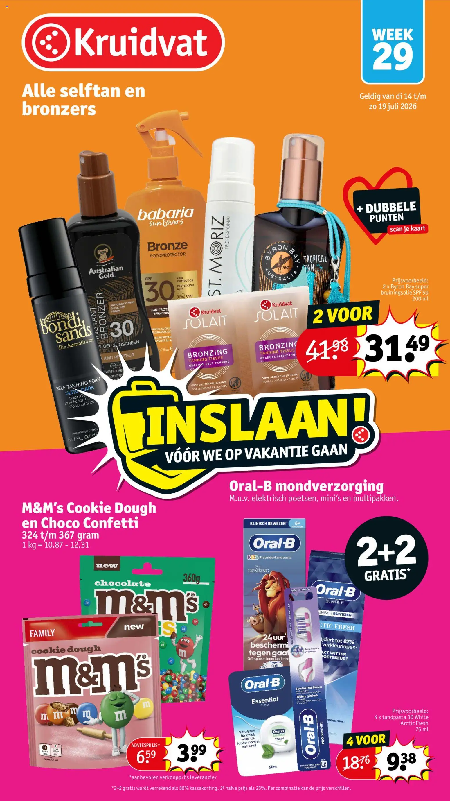 Voorbeeld van Kruidvat Folder week 29 van winkel Kruidvat geldig vanaf 14/07/2026 - Water, Kaart, Munt, Kan, Tandenborstel, Gel, Bronzer, Mondverzorging