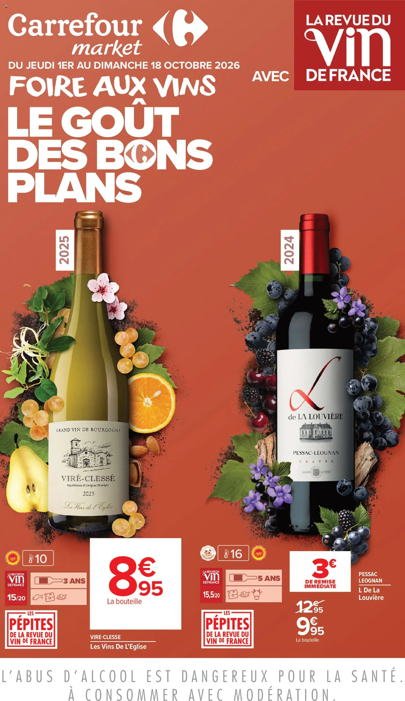 Prévisualisation de Carrefour Market La foire aux vins du magasin Carrefour Market formulaire valide 01/10/2026 - Vin, Bourgogne, Bouteille
