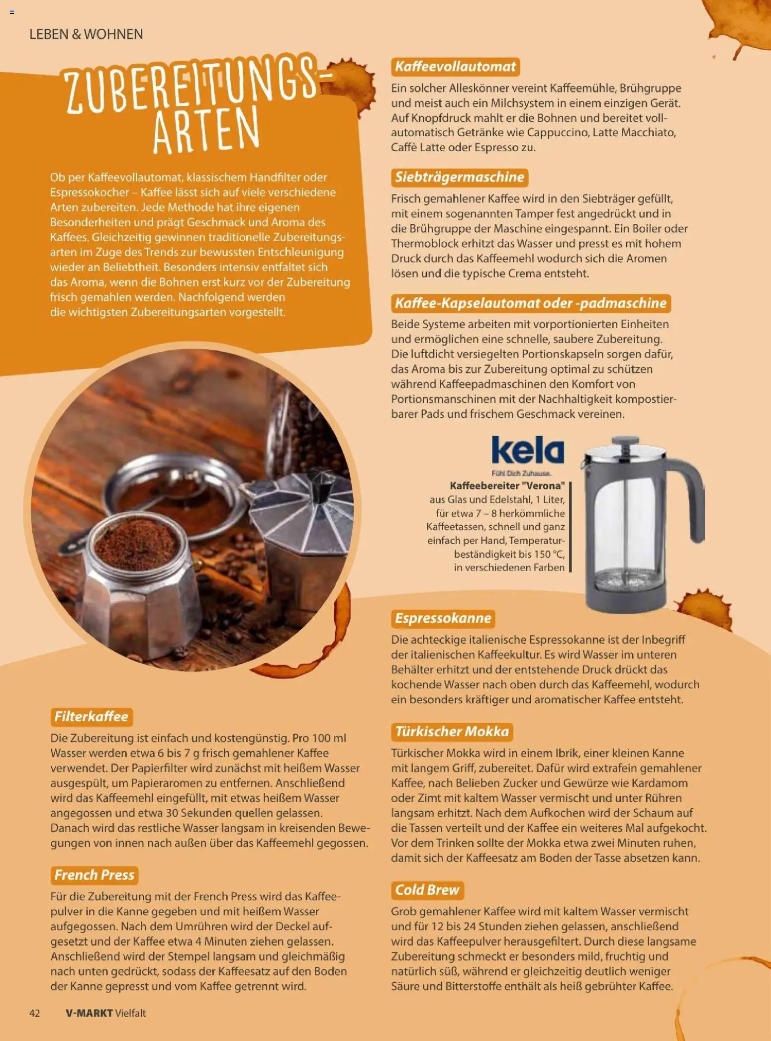 Vorschau von dem Prospekt des Geschäftes V-Markt, gültig ab dem 01.09.2026 - Kaffee, Kaffeevollautomat, Wasser, Gewürze, Zucker, Espressokocher, Gemahlener Kaffee