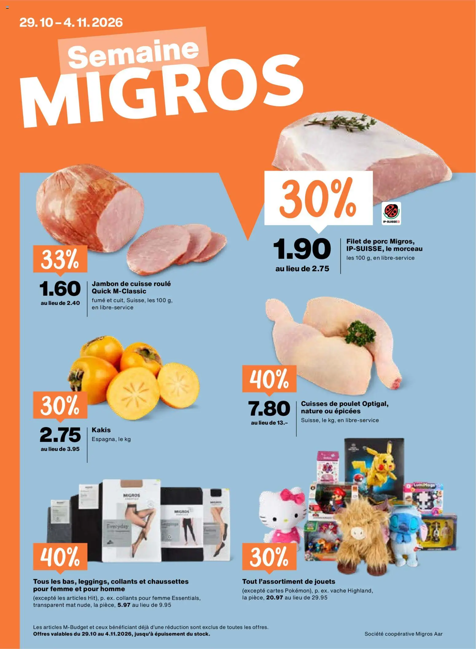 Vorschau des Merkblatts Migros aktionen FR vom Shop Migros gültig von 29.10.2026 bis 04.11.2026