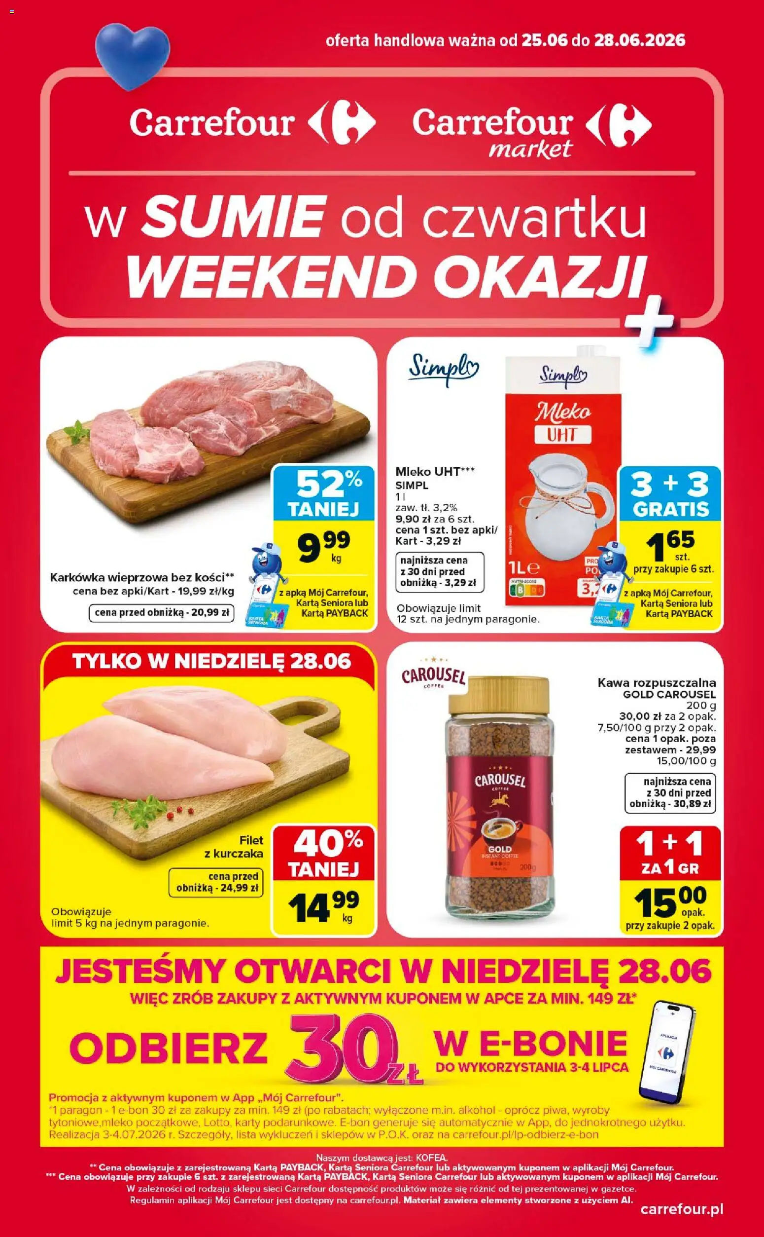 Pogląd gazetki "Carrefour gazetka - Weekend okazji" ze sklepu Carrefour ważnej od 25.06.2026