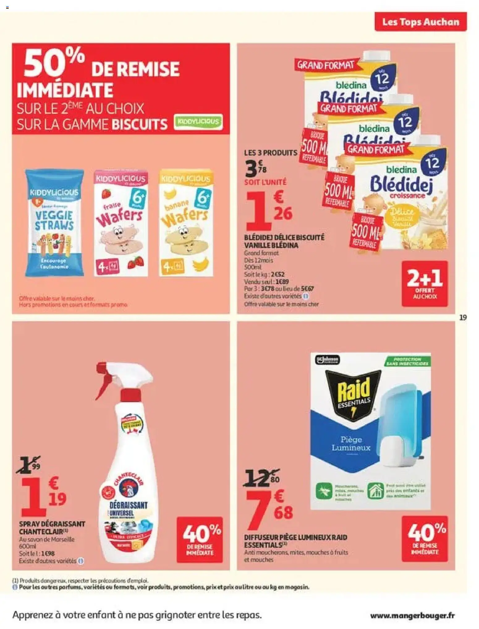 Prévisualisation de Auchan Tops rentrée supers du magasin Auchan formulaire valide 01/09/2026 - Snacks, Fruits, Banane, Fraise, Vanille, Biscuits, Diffuseur, Dégraissant