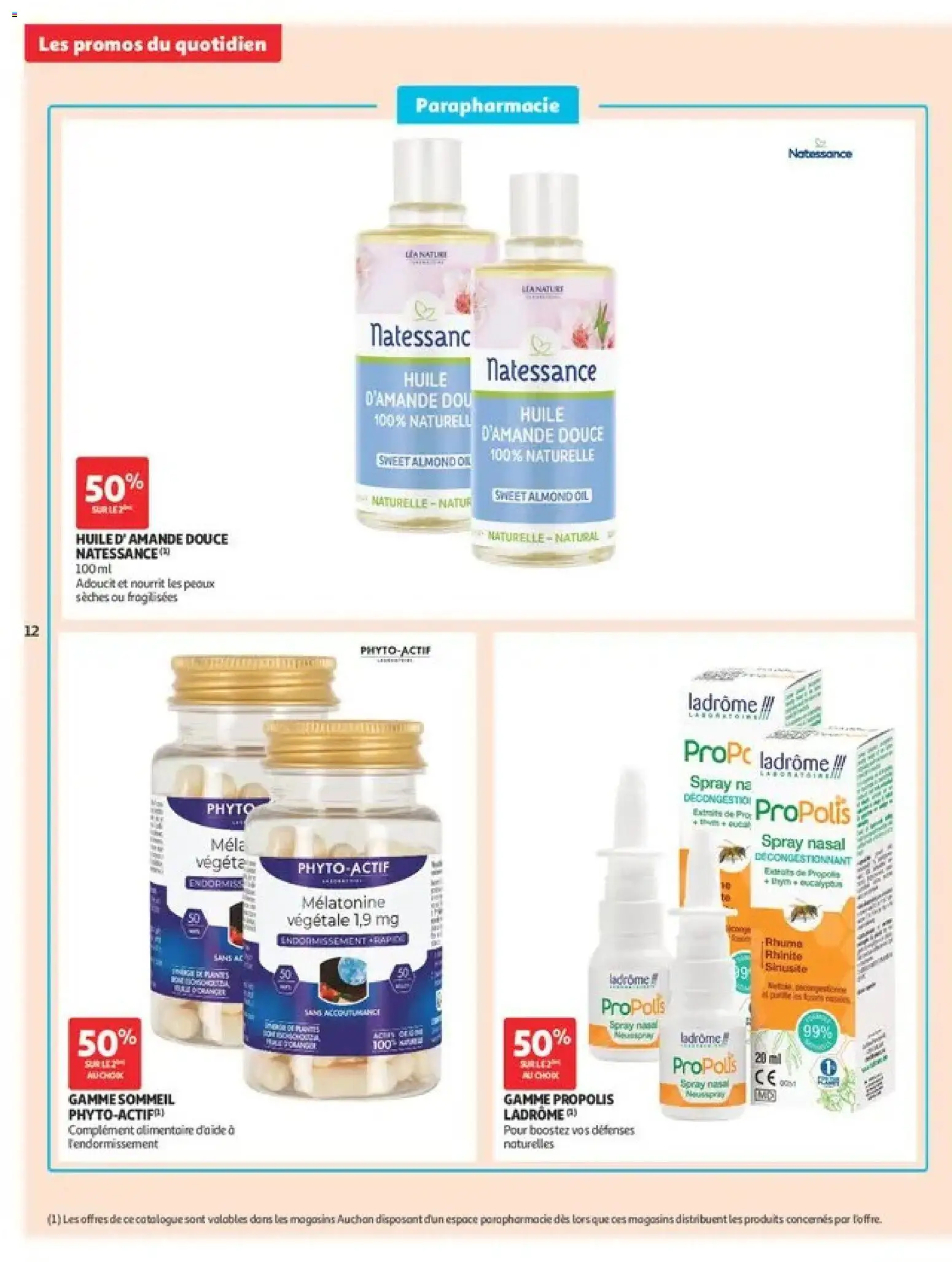 Prévisualisation de Auchan Les promos du moment du magasin Auchan formulaire valide 01/09/2026 - Huile, Huile d'amande douce