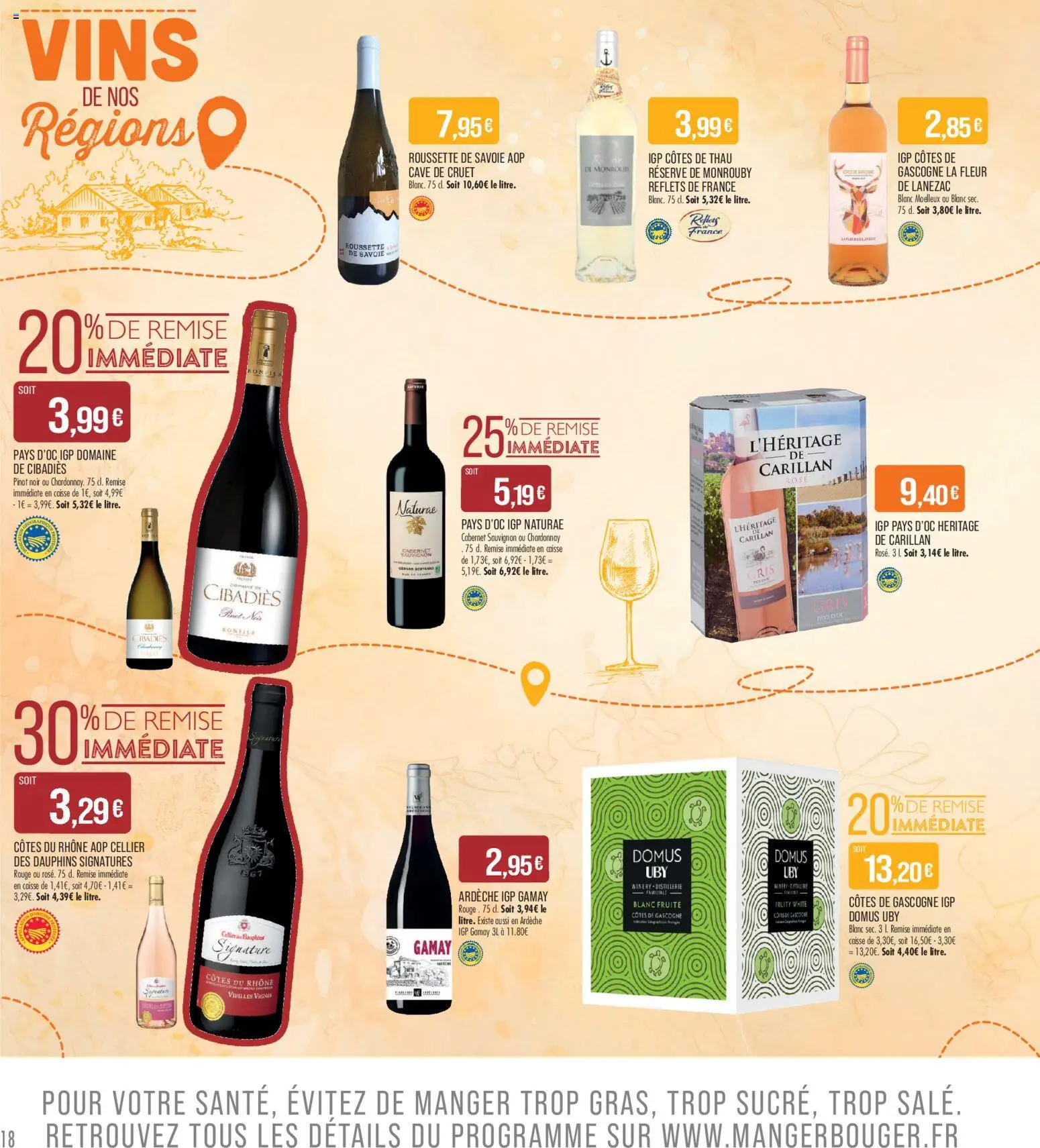Prévisualisation de Match Supermarché - La match mania du magasin Match Supermarché formulaire valide 27/10/2026 - Pinot noir, Cabernet Sauvignon, Cellier des Dauphins, Blanc moelleux, Côtes du rhône vieilles vignes