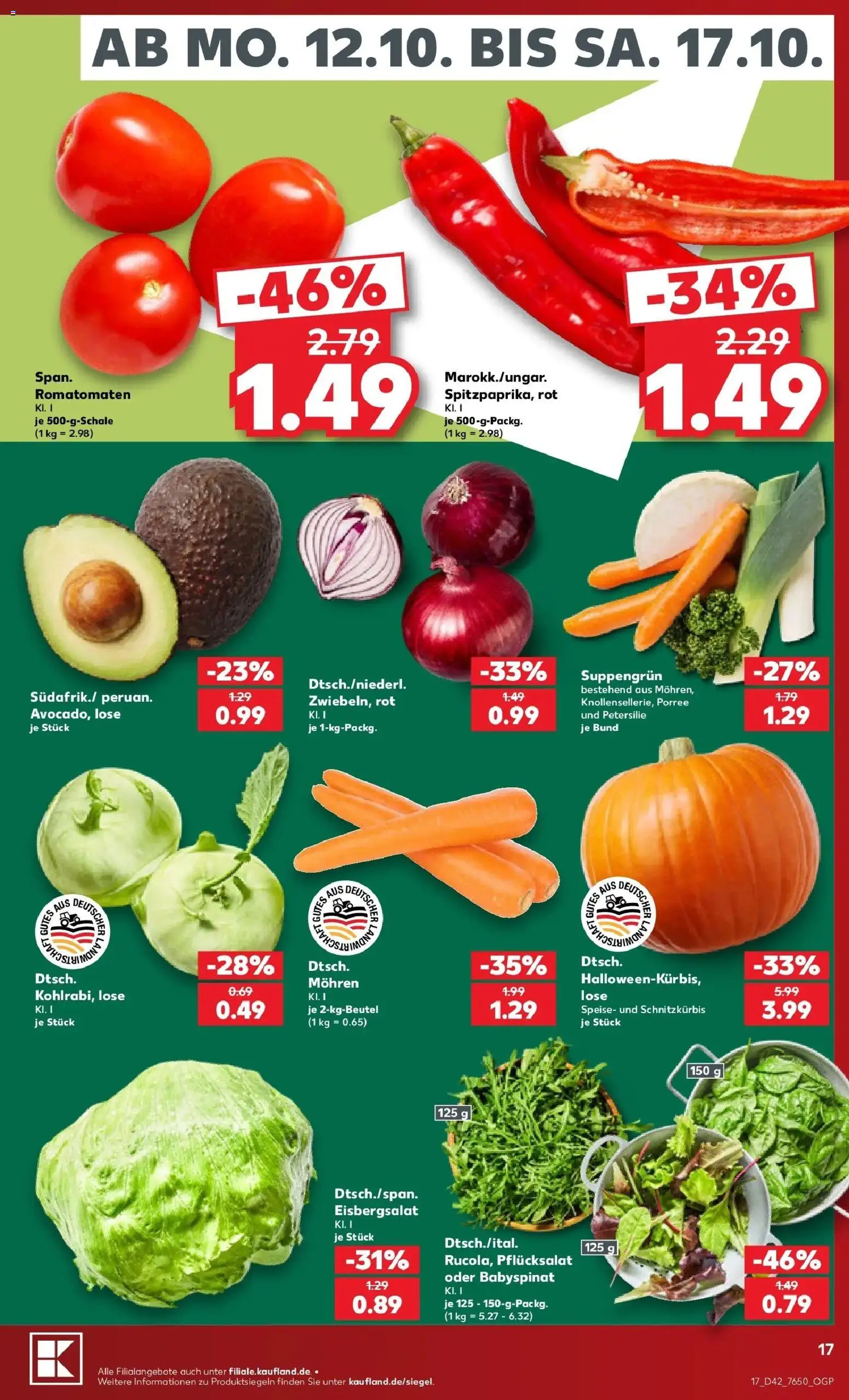 Vorschau von dem Prospekt des Geschäftes Kaufland, gültig ab dem 12.10.2026 - Petersilie, Eisbergsalat, Mohren