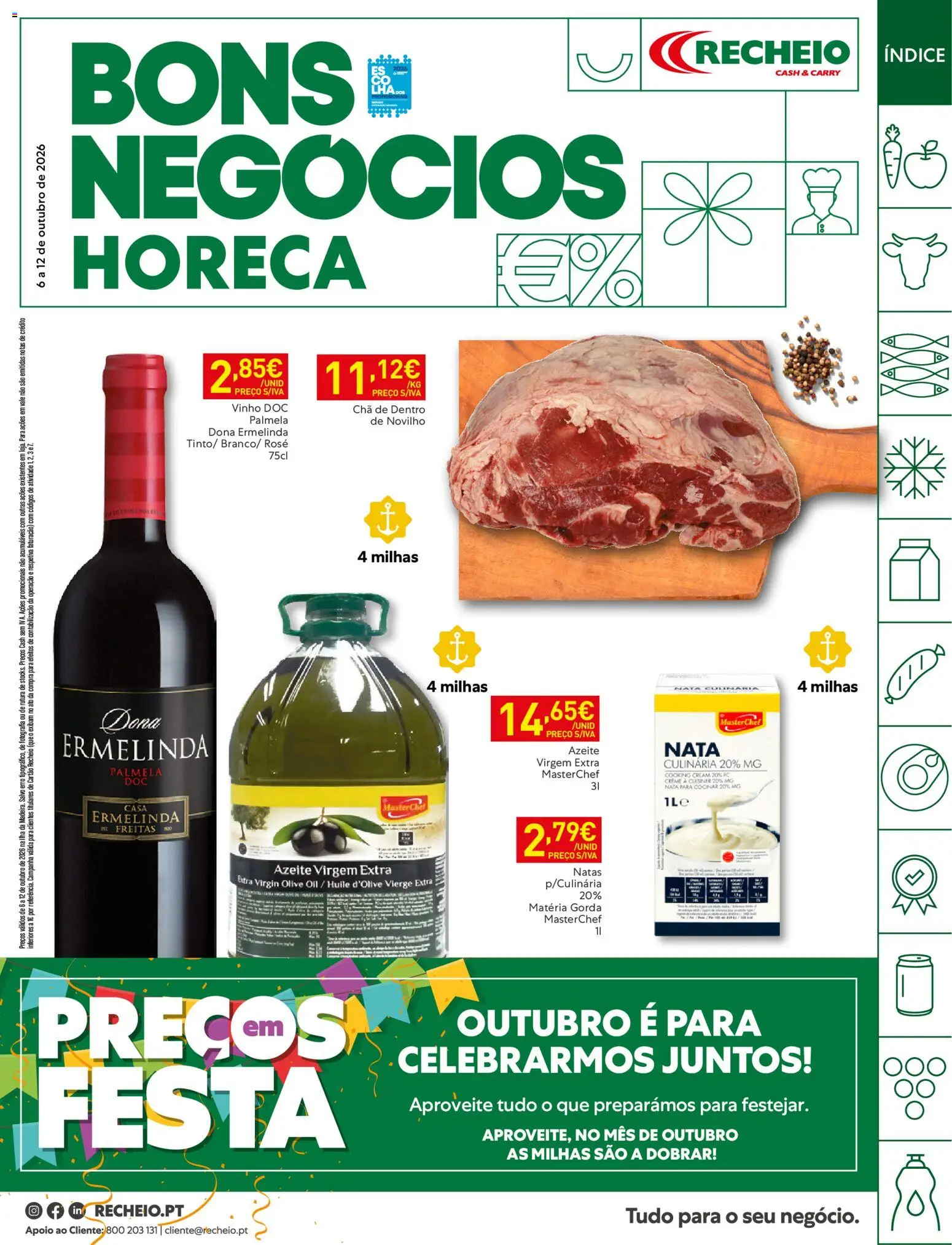Pré-visualização do folheto da loja Recheio válida a partir de 06/10/2026 - Azeite, Vinho, Nata, Natas, Chá, Creme, Azeite virgem extra