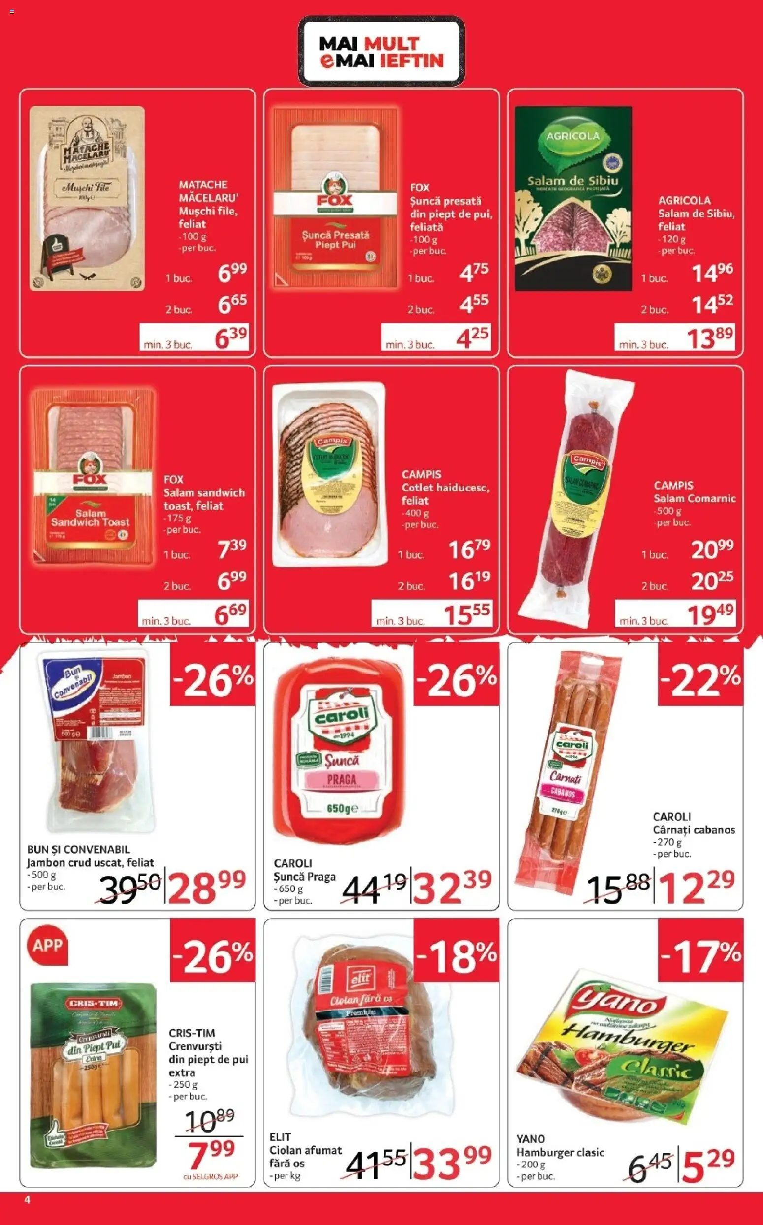 Previzualizarea de cataloage: Selgros Selgros Catalog Magazine Mici valabil de la 16.10.2026 - Hamburger, Crenvurști, Premium, Cârnați, Cabanos, Sunca praga, Mușchi, Campis