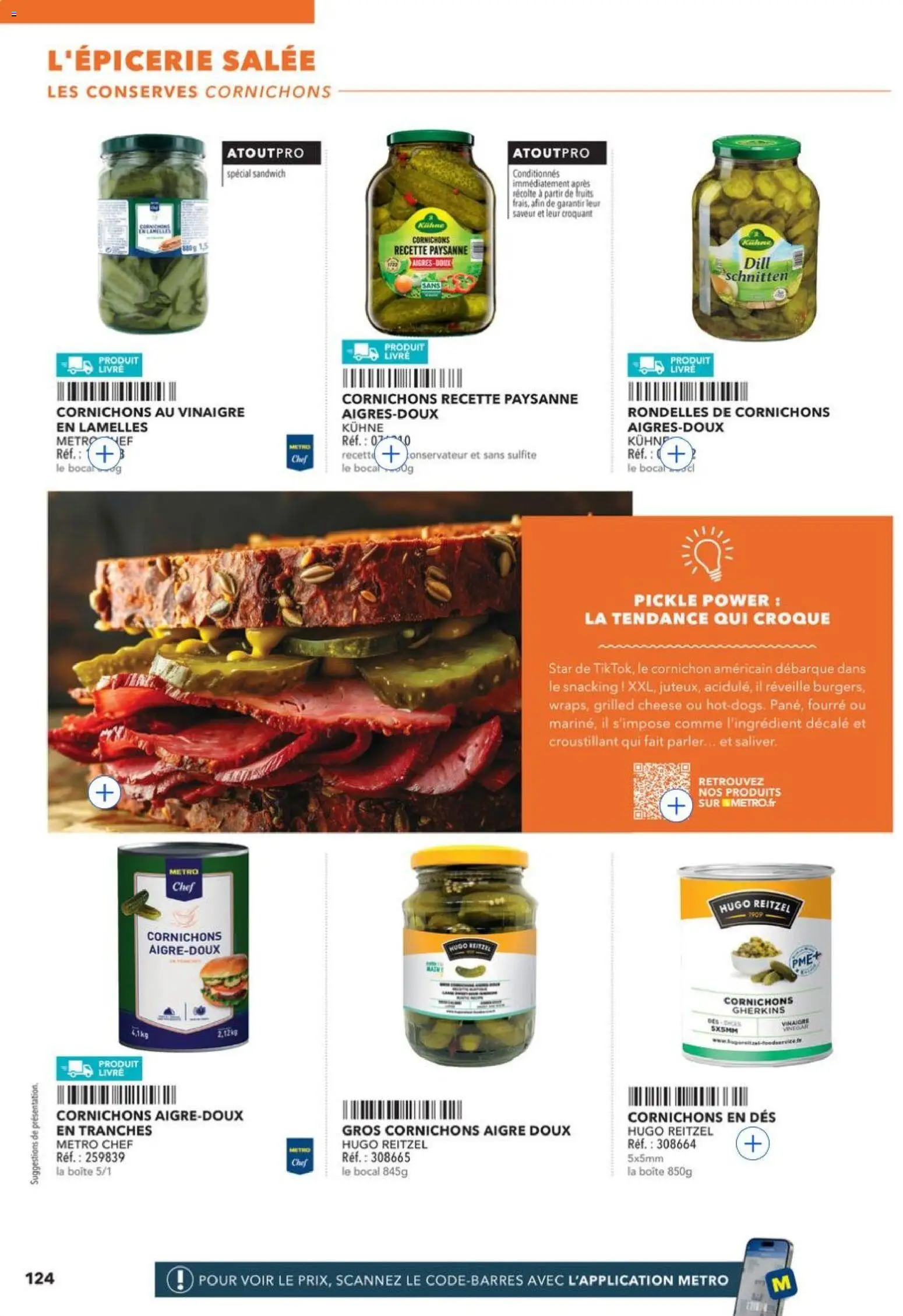 Prévisualisation de METRO - Restauration rapide du magasin METRO formulaire valide 14/04/2026 - Sandwich, Livre, Fruits, Mètre, Vinaigre, Cornichons au vinaigre, Conserves