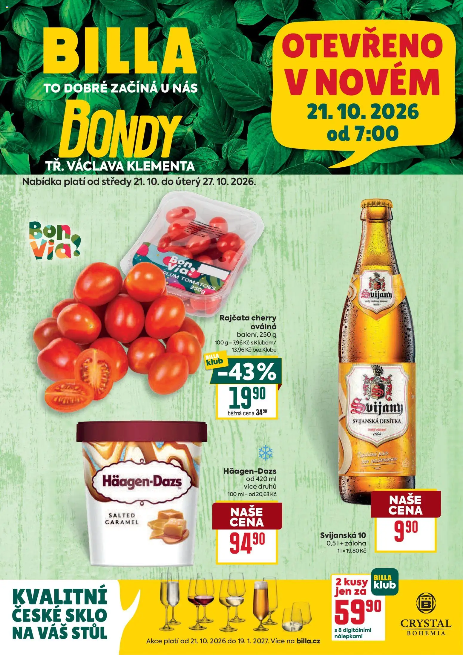 Náhled nabídky: Billa Billa leták - Mladá platný od 21.10.2026 - Stůl, Svijany, Rajčata