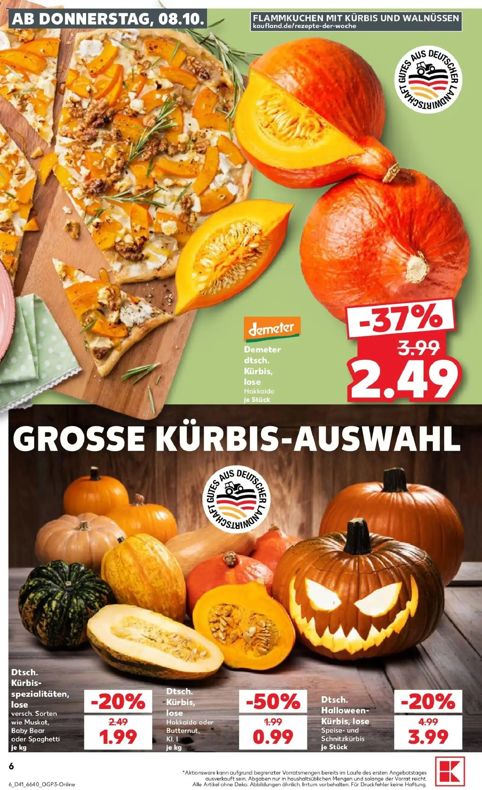 Vorschau von dem Prospekt des Geschäftes Kaufland, gültig ab dem 08.10.2026 - Spaghetti, Kürbis