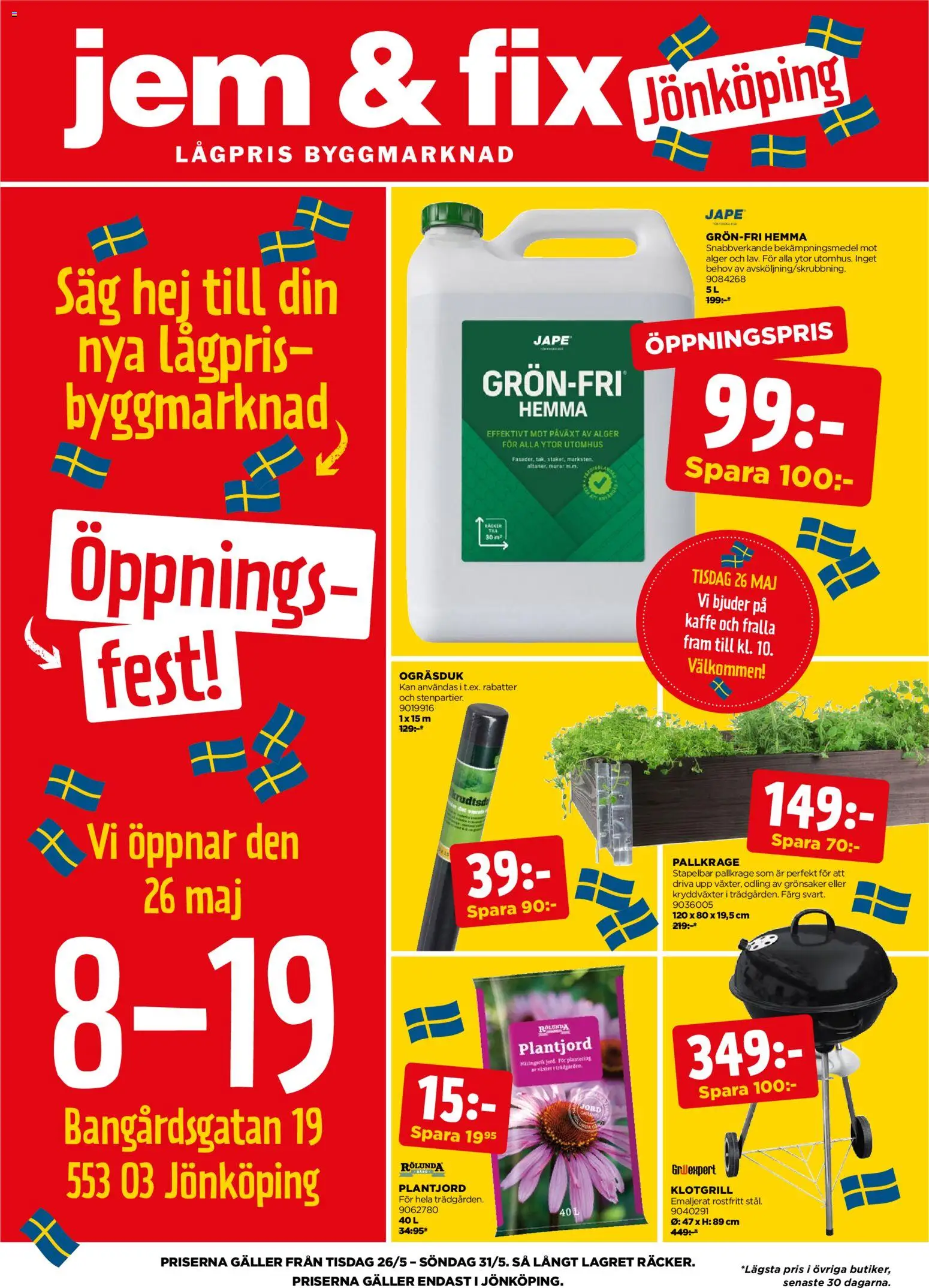 Förhandsgranska reklamblad Jem & Fix erbjudanden från butik Jem & Fix gäller från 26/05/2026
