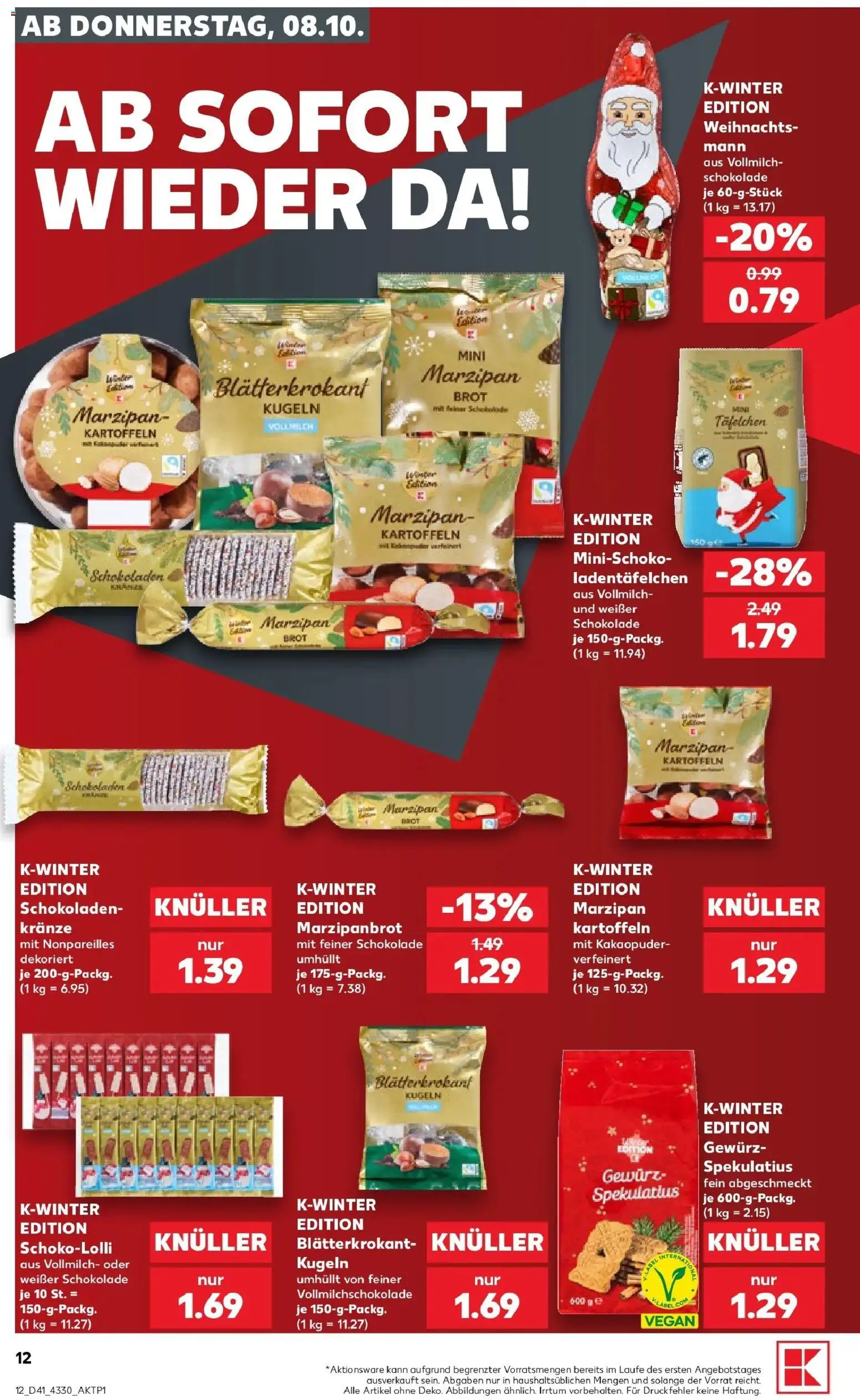 Vorschau von dem Prospekt des Geschäftes Kaufland, gültig ab dem 08.10.2026 - Schokolade, Brot, Kartoffeln
