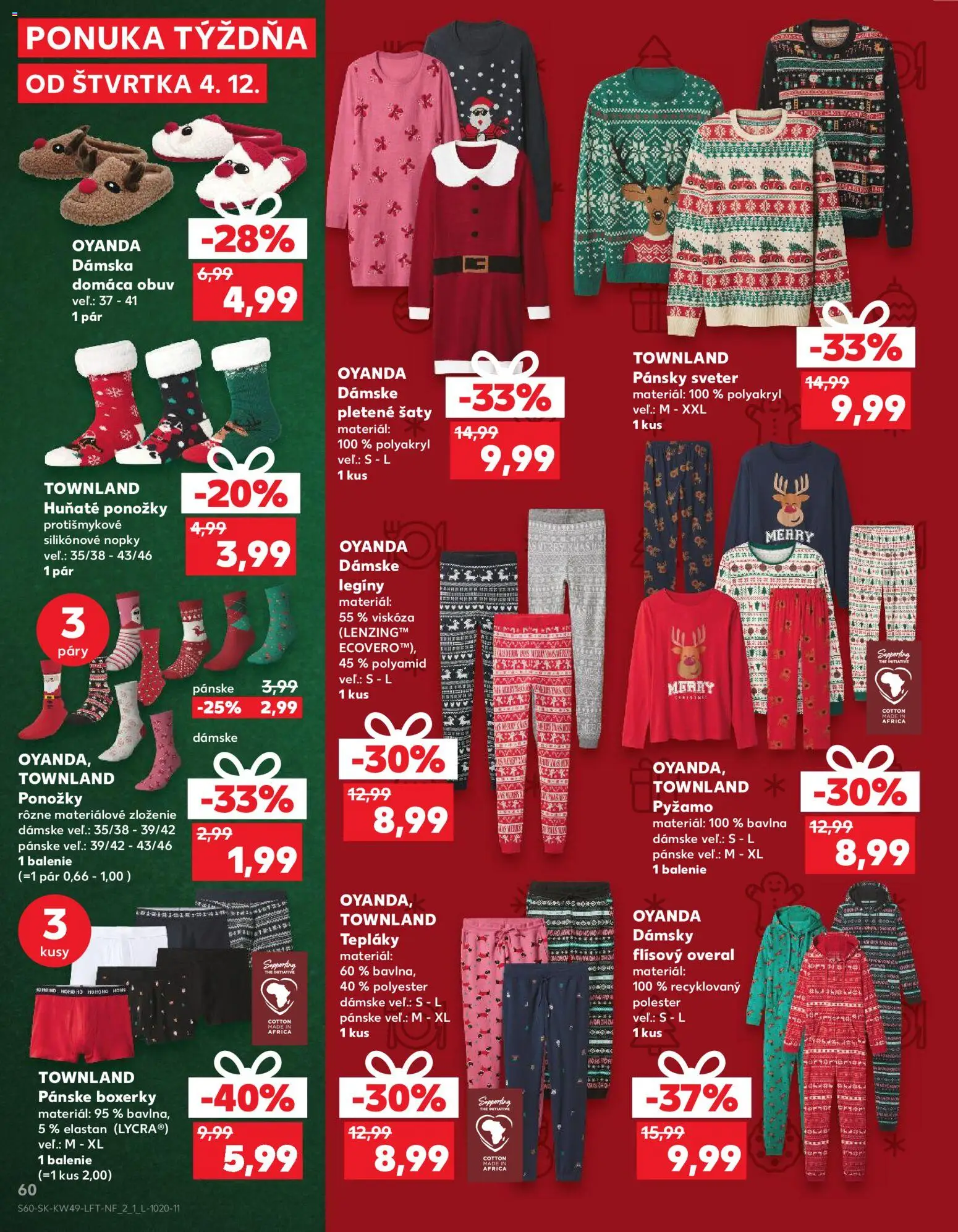 Náhľad Kaufland letáku platného od 04.12.2025 - Šaty, Ponožky, Overal, Pyžamo, Boxerky, Sveter, Legíny