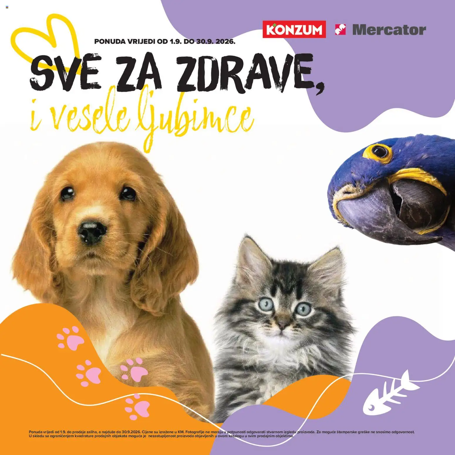 Pregled letka Mercator Sve za vaše ljubimce trgovine Mercator vrijedi od 01.09.2026