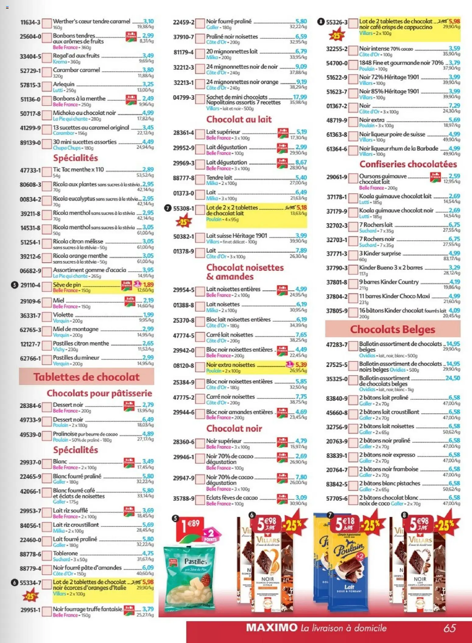 Prévisualisation de Maximo catalogue epicerie du magasin Maximo formulaire valide 24/08/2026 - Coco, Fruits, Rhum, Beurre, Riz, Tablettes de chocolat, Spécialités, Kinder country