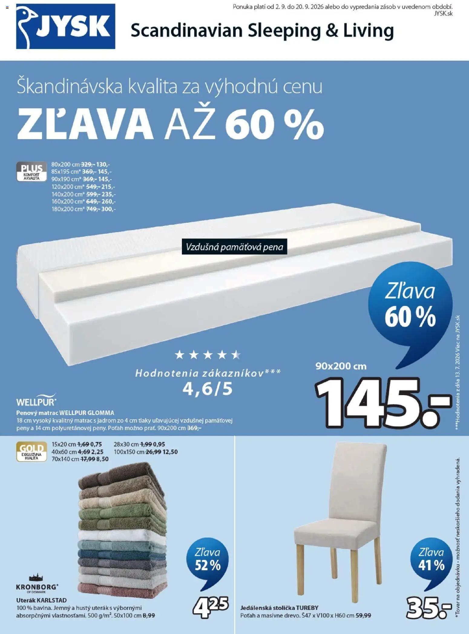 Náhľad JYSK letáku platného od 02.09.2026