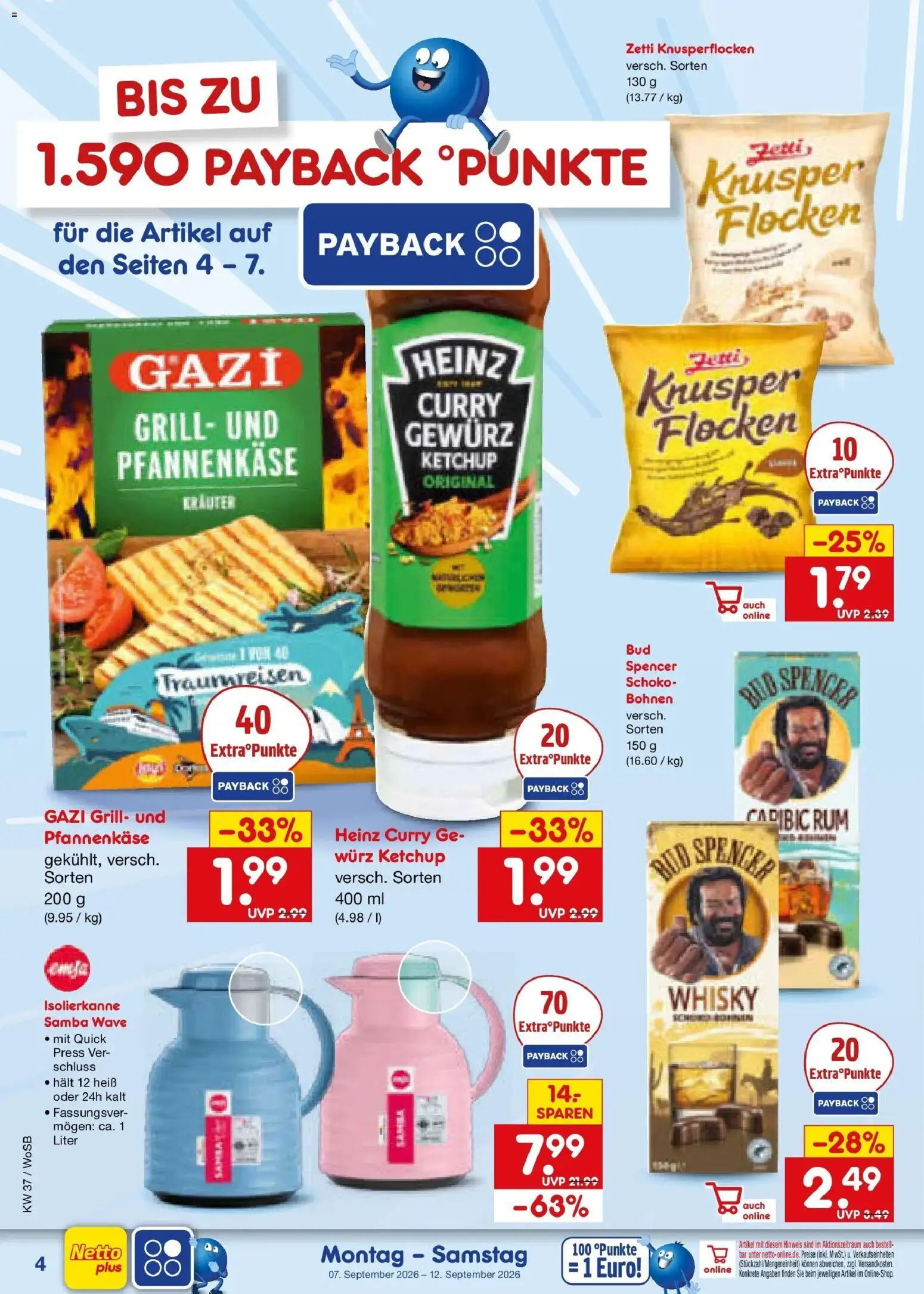 Vorschau von dem Prospekt des Geschäftes Netto Marken-Discount, gültig ab dem 07.09.2026 - Grill, Whisky, Rum, Ketchup, Flocken