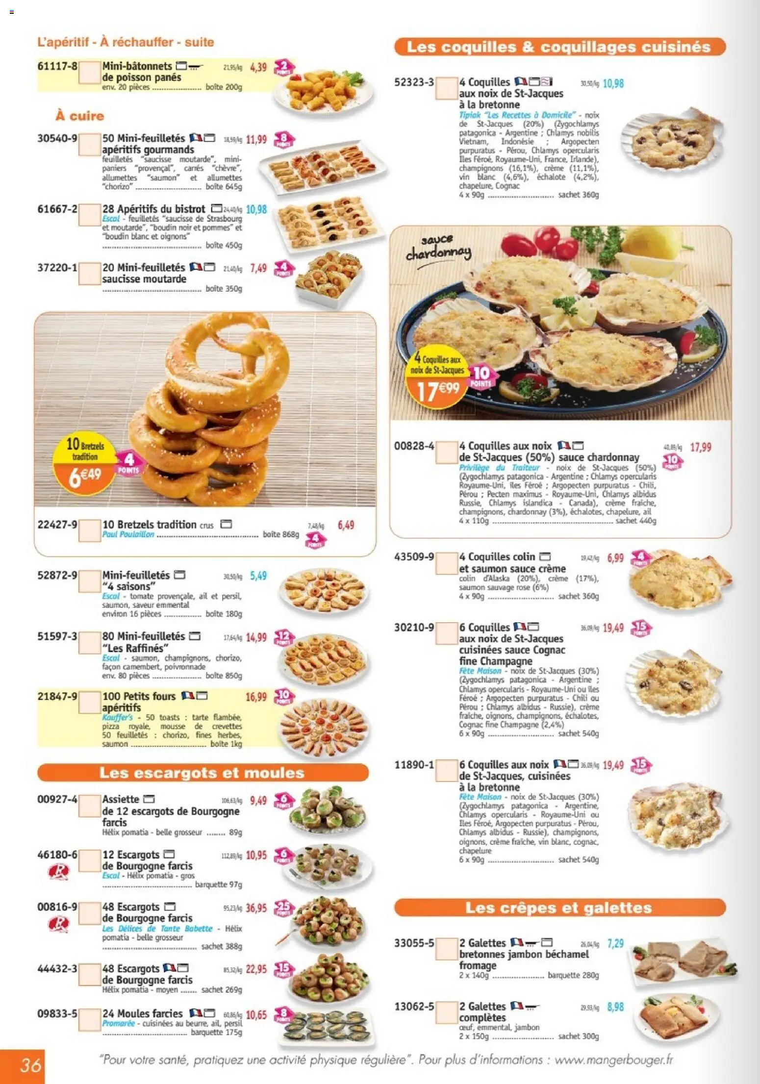 Prévisualisation de Maximo catalogue du magasin Maximo formulaire valide 26/10/2026 - Béchamel, Poisson, Escargots, Bretzels, Crème, Boudin noir, Crêpes, Crevettes