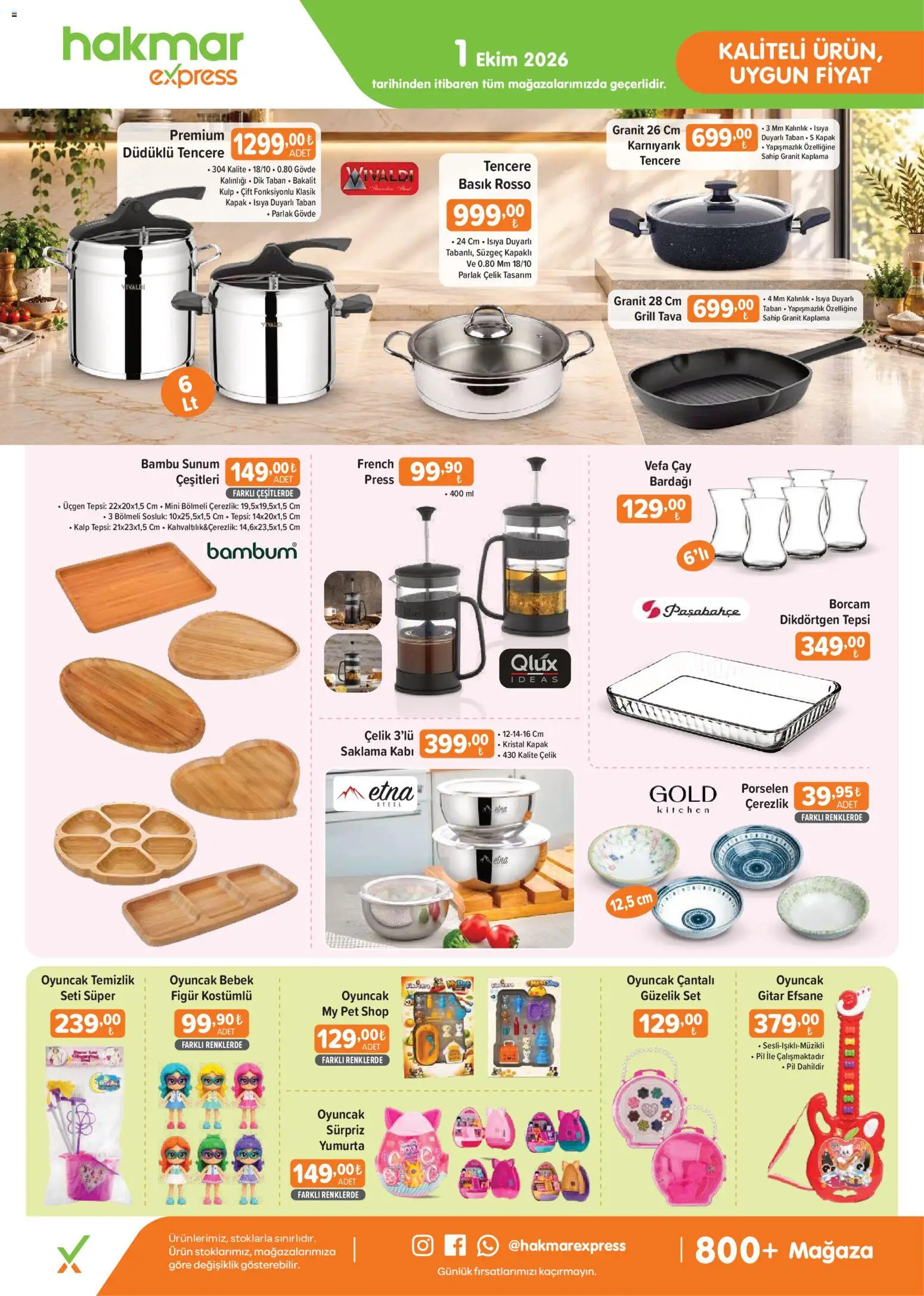 Hakmar Express Hakmar Express Katalog 01.10.2026 - Broşürünün önizlemesi - Oyuncak, Çay, Yumurta, Pil, Tepsi