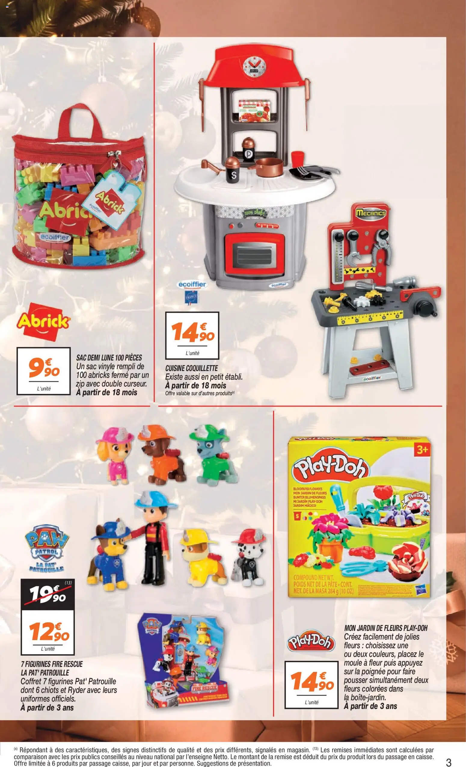 Prévisualisation de Netto - Jouets noël du magasin Netto formulaire valide 03/11/2026 - Fleurs, Sac, Collier, Figurines, Poids