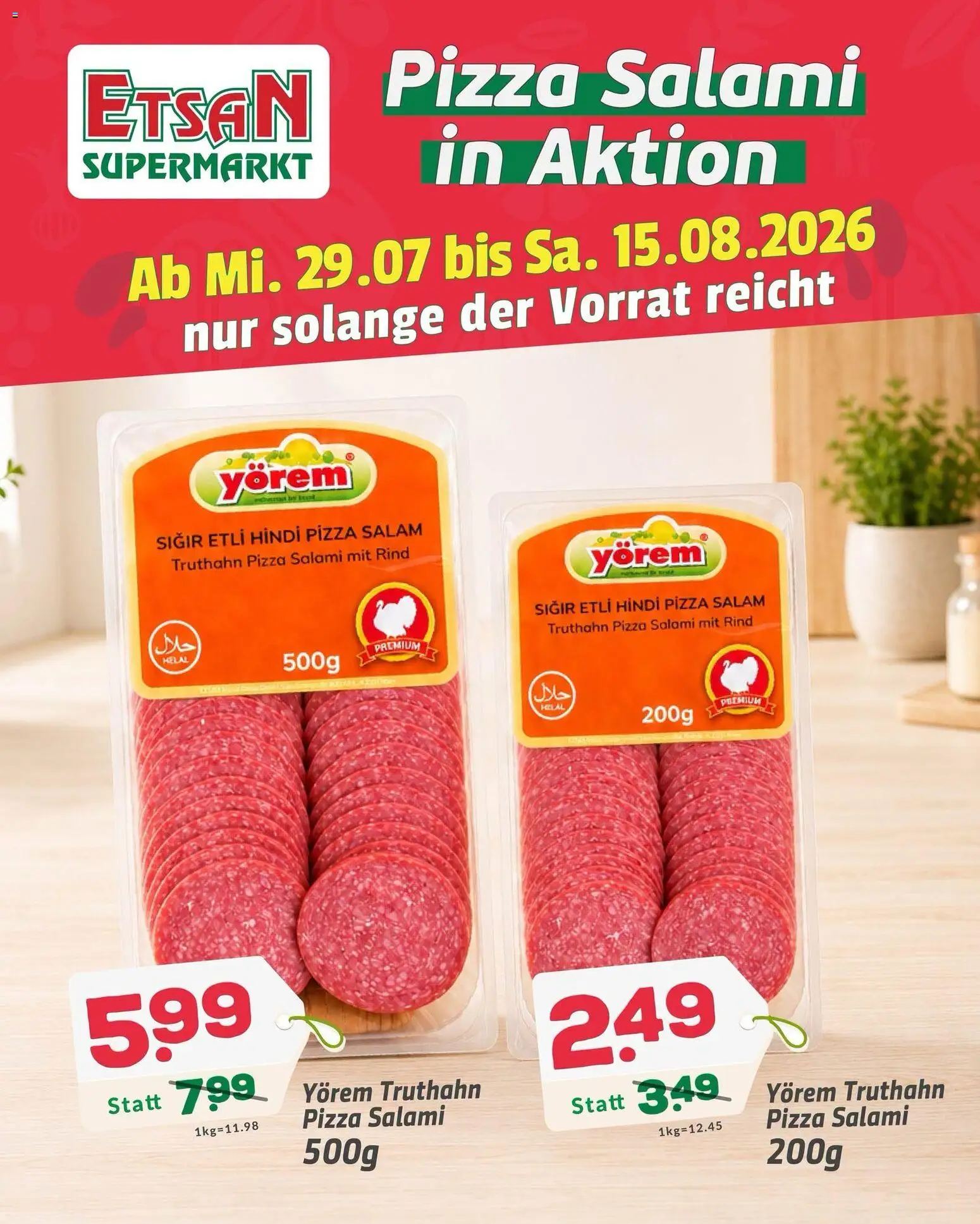 Vorschau der Angebote: ETSAN ETSAN Pizza Salami in Aktion gültig ab 29.07.2026 - Pizza, Salami