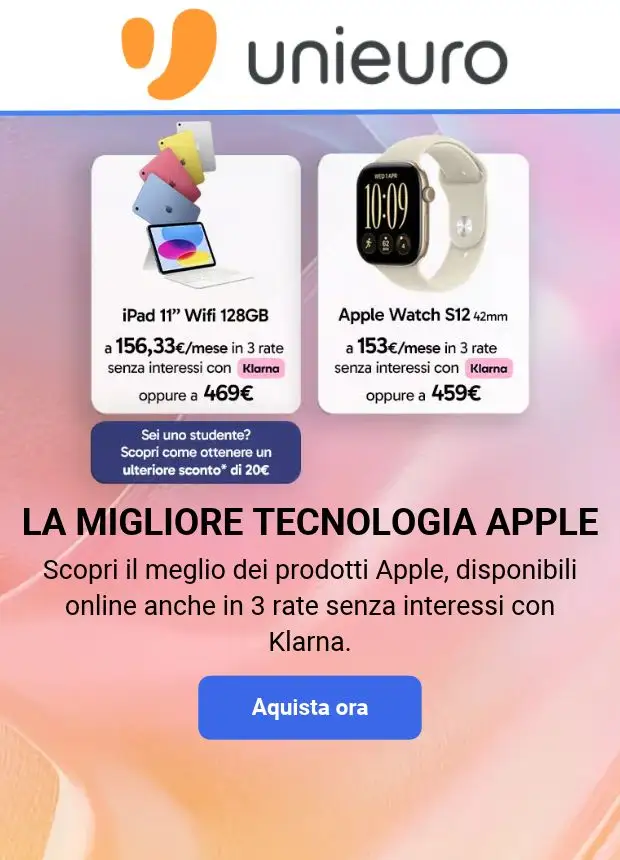 Anteprima del volantino Volantino Unieuro - Apple valido a partire dal 16/10/2026