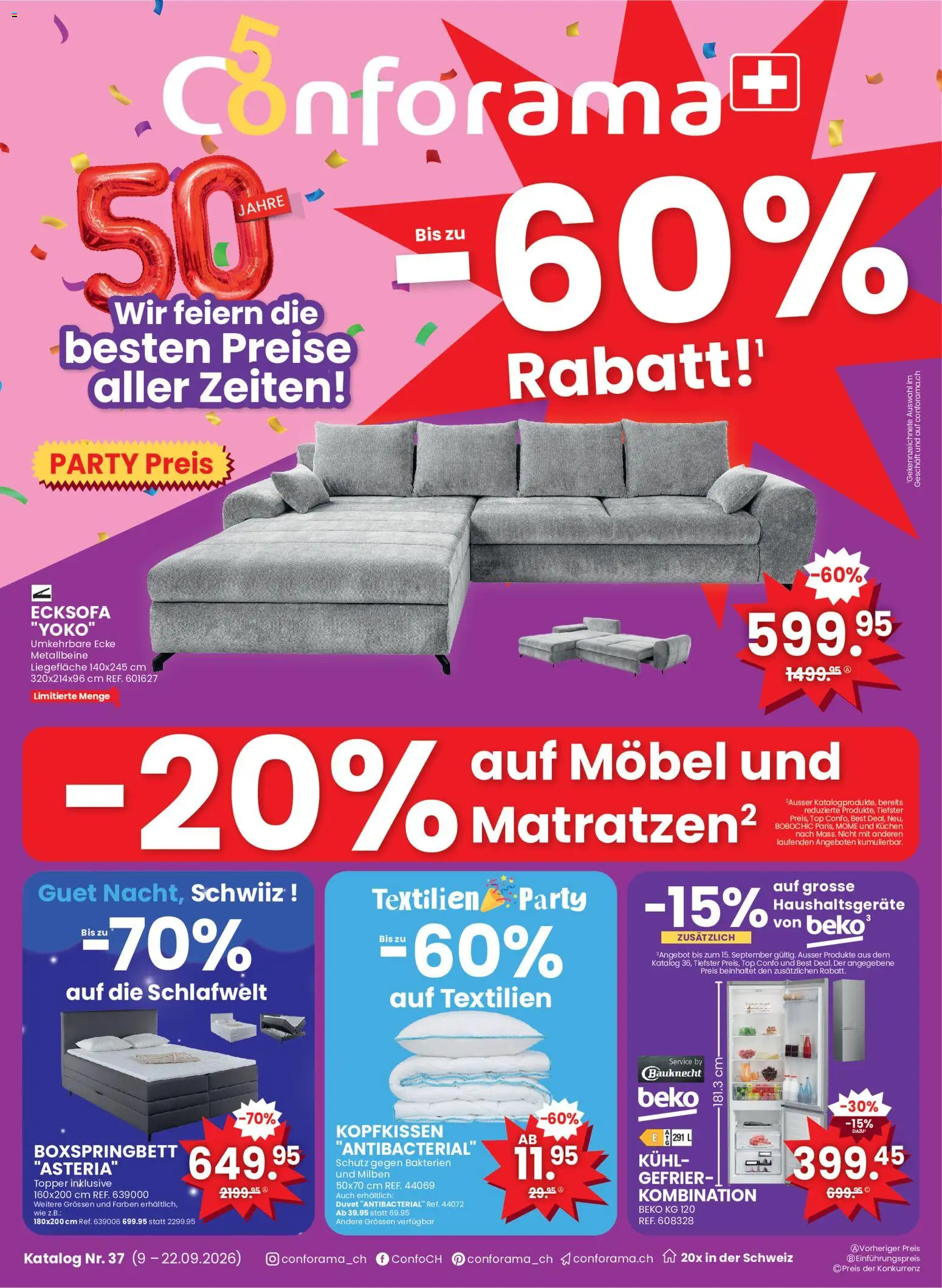 Vorschau des Merkblatts Conforama aktionen vom Shop Conforama gültig von 09.09.2026 bis 22.09.2026