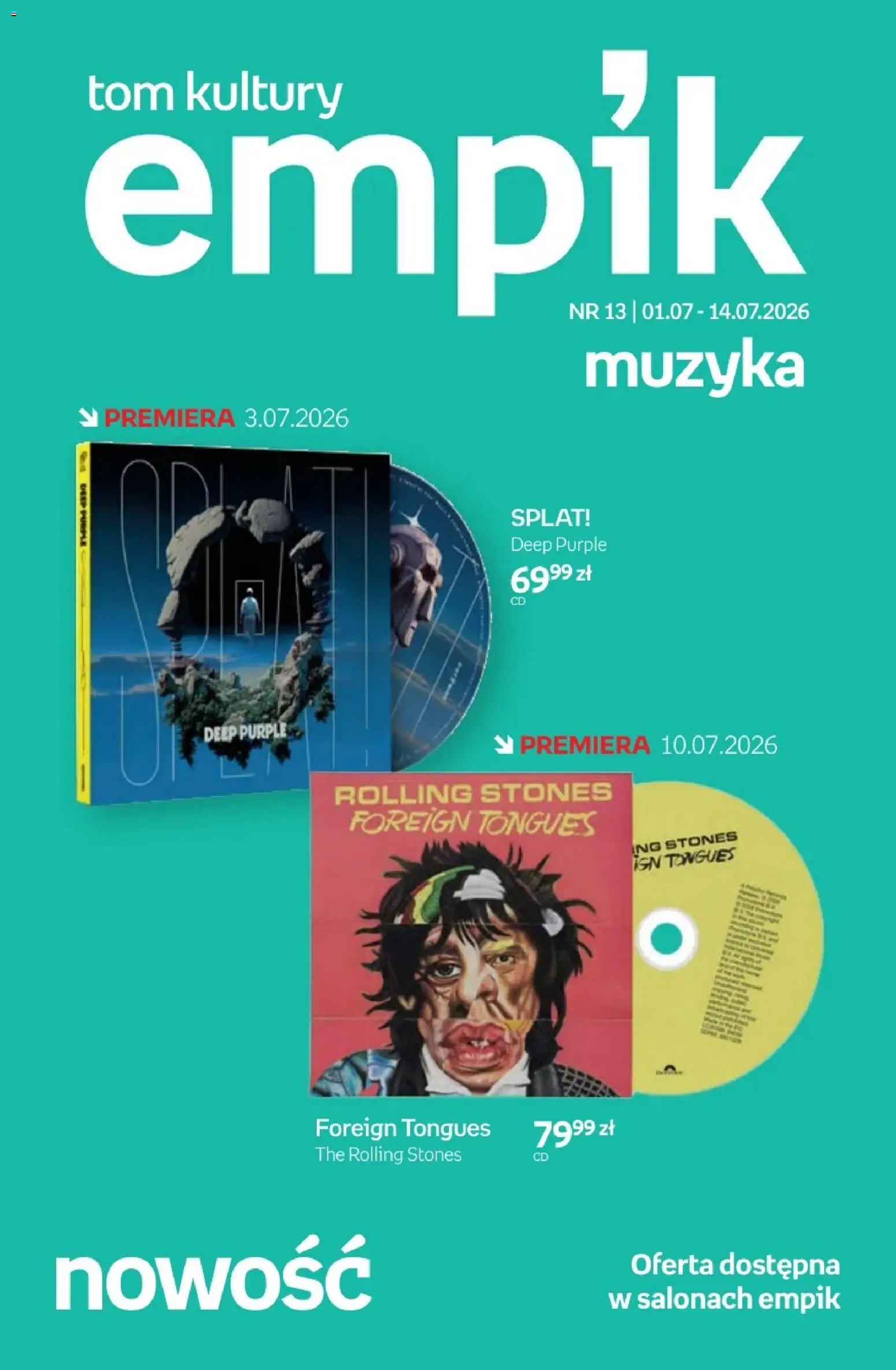 Pogląd gazetki "Empik promocje - Tom kultury Muzyka" ze sklepu Empik ważnej od 01.07.2026