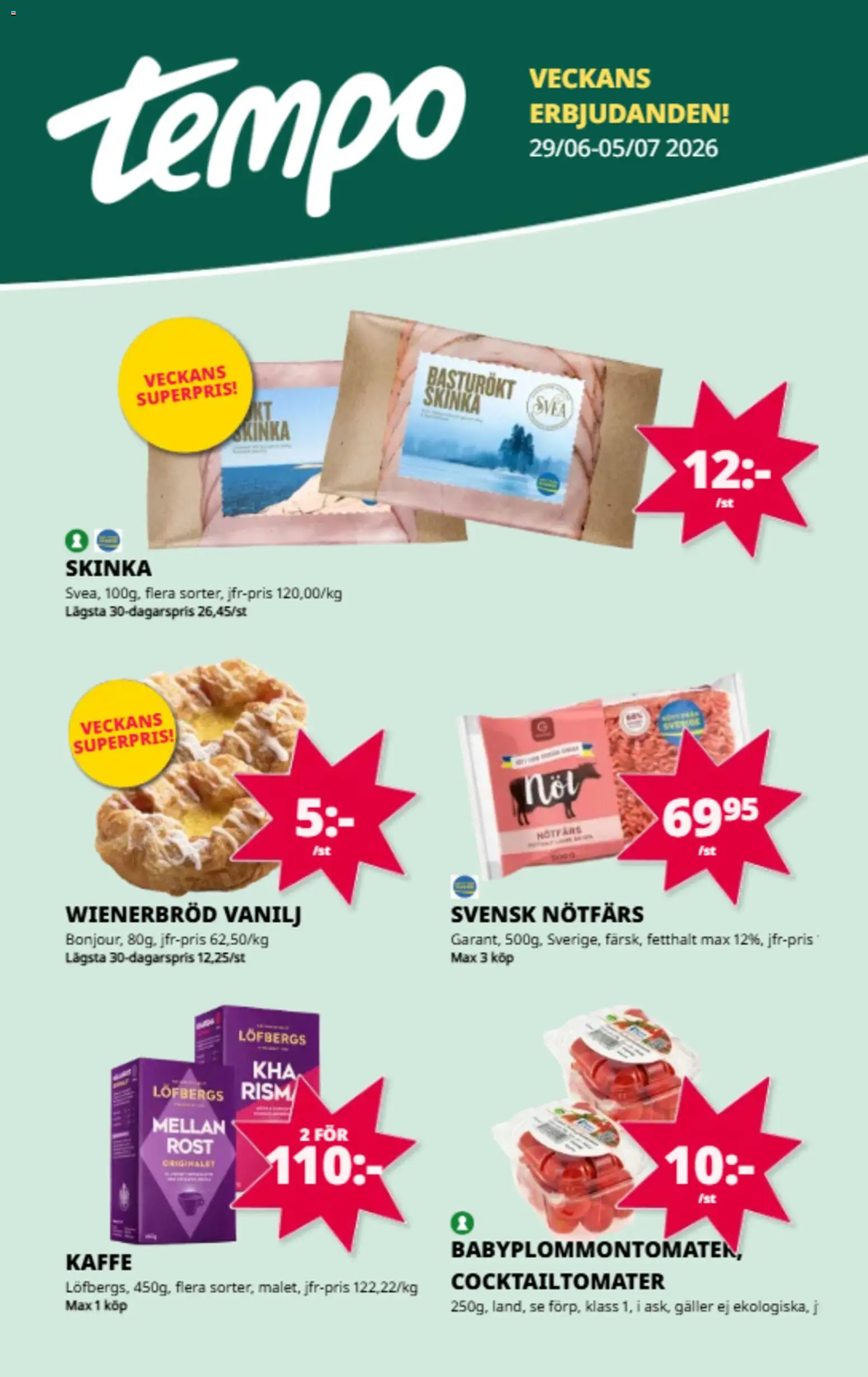 Förhandsgranska reklamblad Tempo erbjudanden från butik Tempo gäller från 29/06/2026