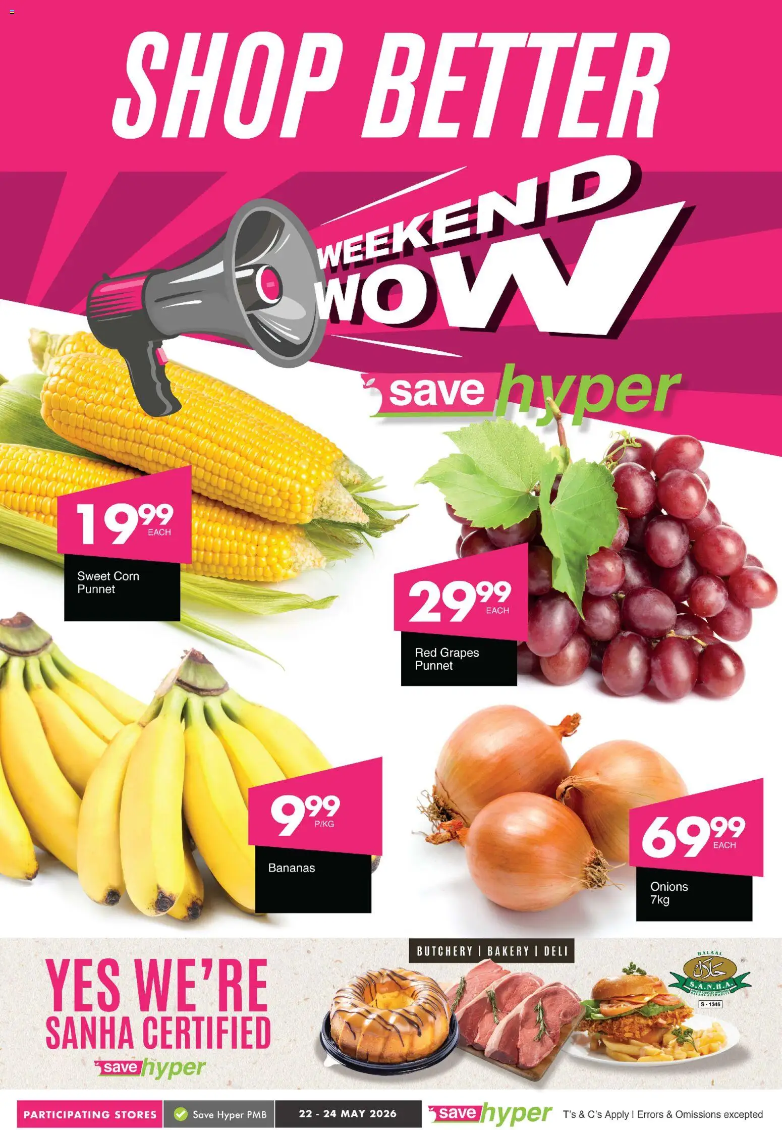 Preview of Save flyer valid from 22/05/2026 - Bakery, Bananas, Corn, Onions, Grapes