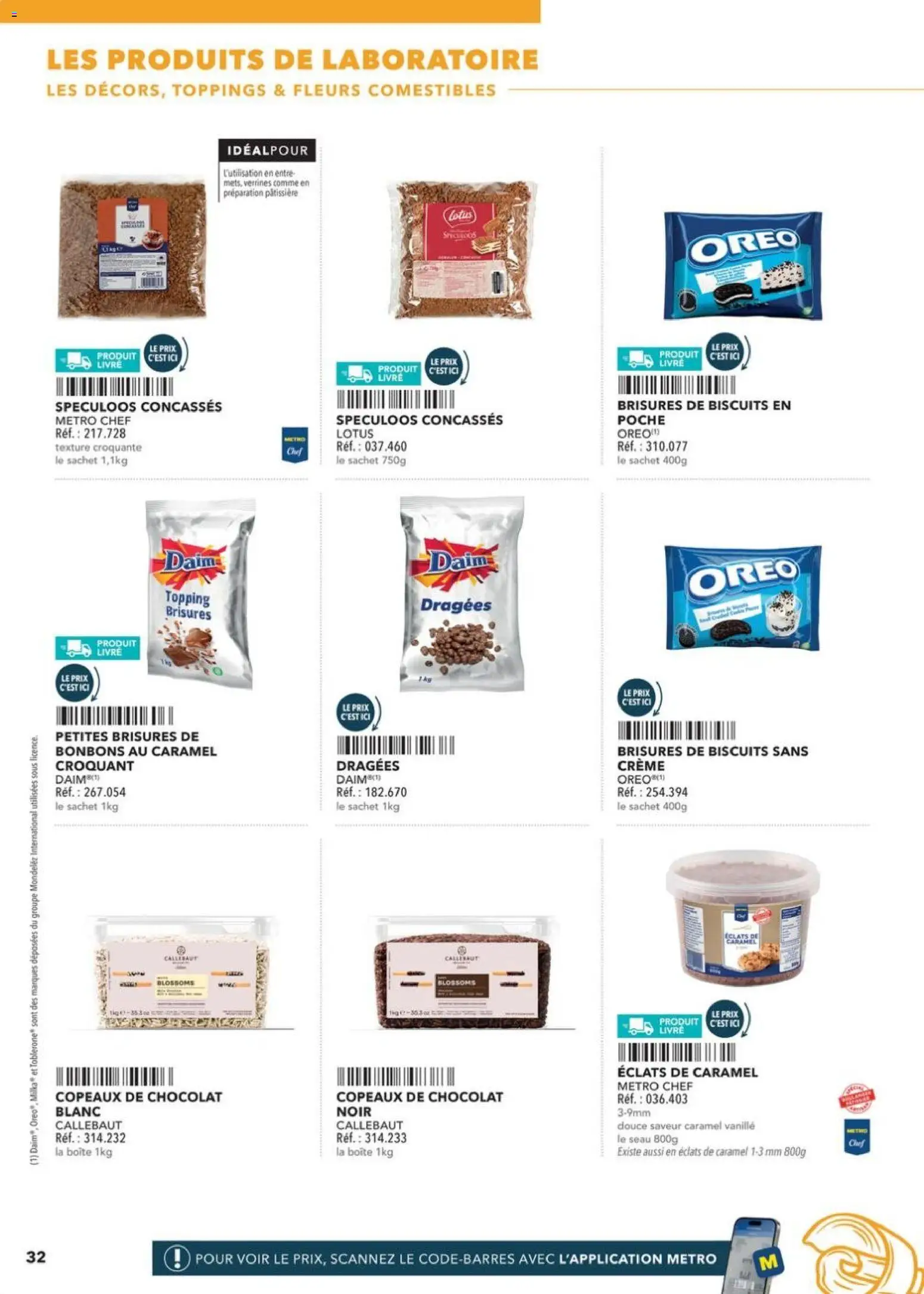 Prévisualisation de Boulangers Pâtissiers du magasin METRO formulaire valide 30/04/2026 - Fleurs, Livre, Lotus, Spéculoos, Verrines, Daim, Oreo, Dragées