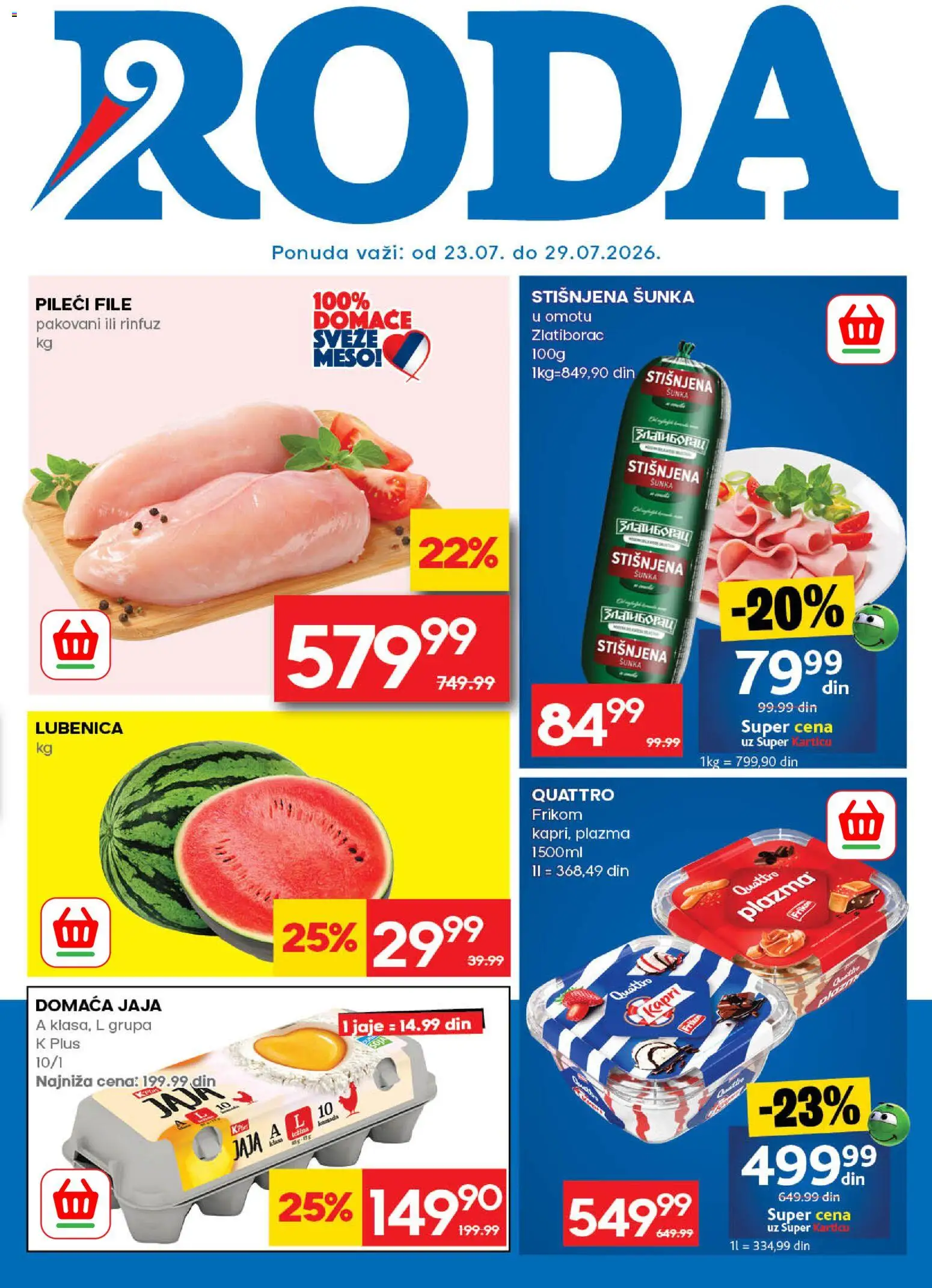 Pregled Roda kataloga - važi od 23.07.2026