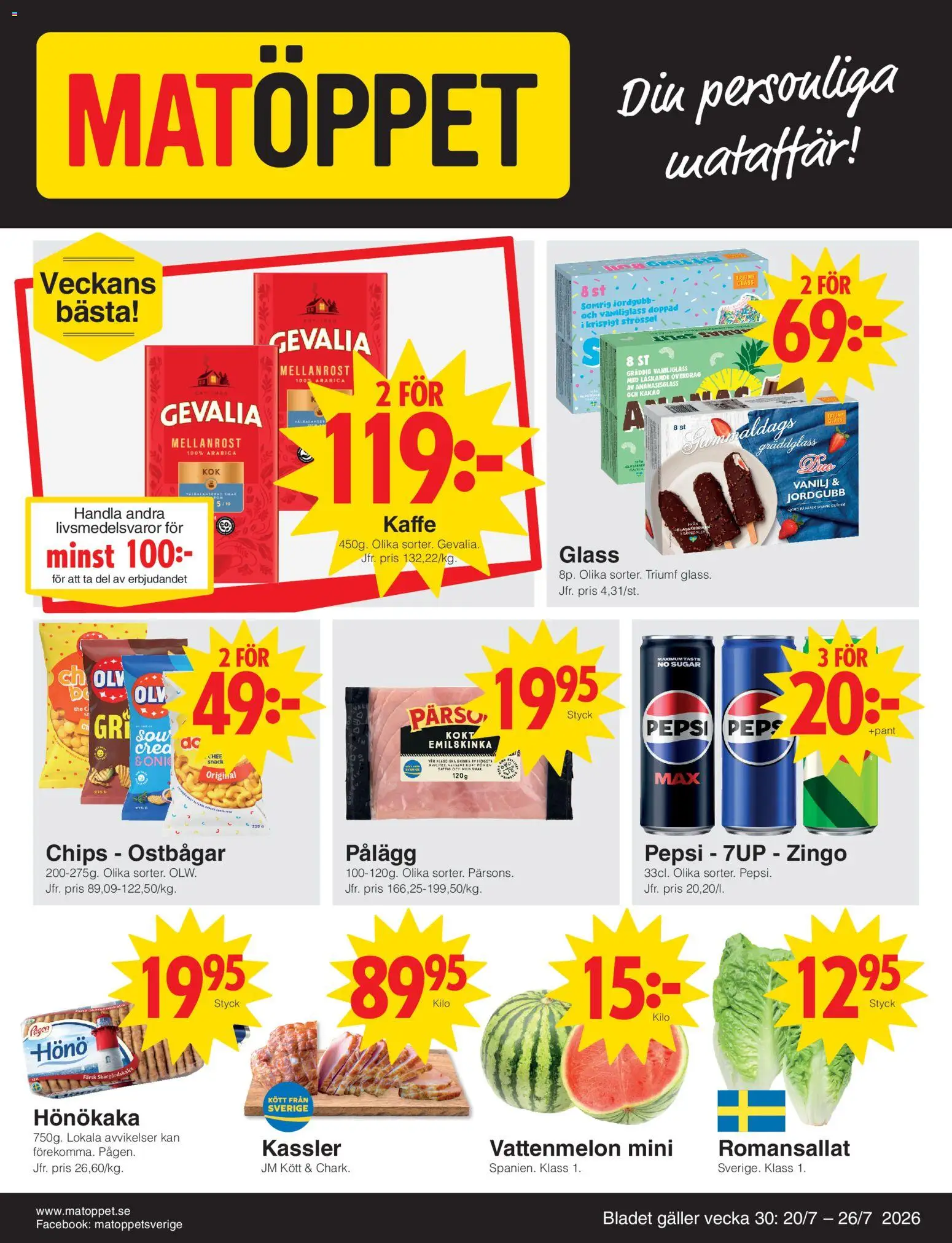 Förhandsgranska reklamblad Matöppet erbjudanden från butik Matöppet gäller från 20/07/2026